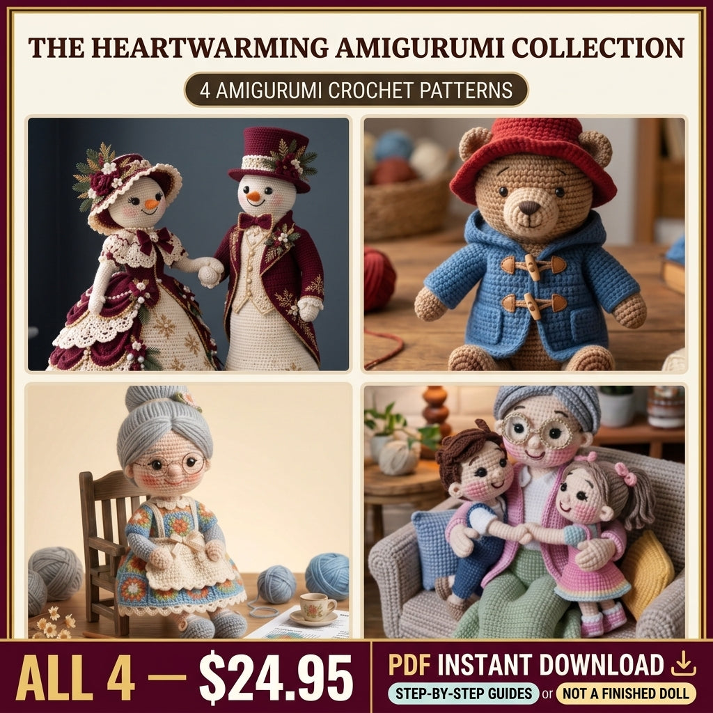 The Heartwarming Amigurumi Collection – 4 PDF Crochet Patterns