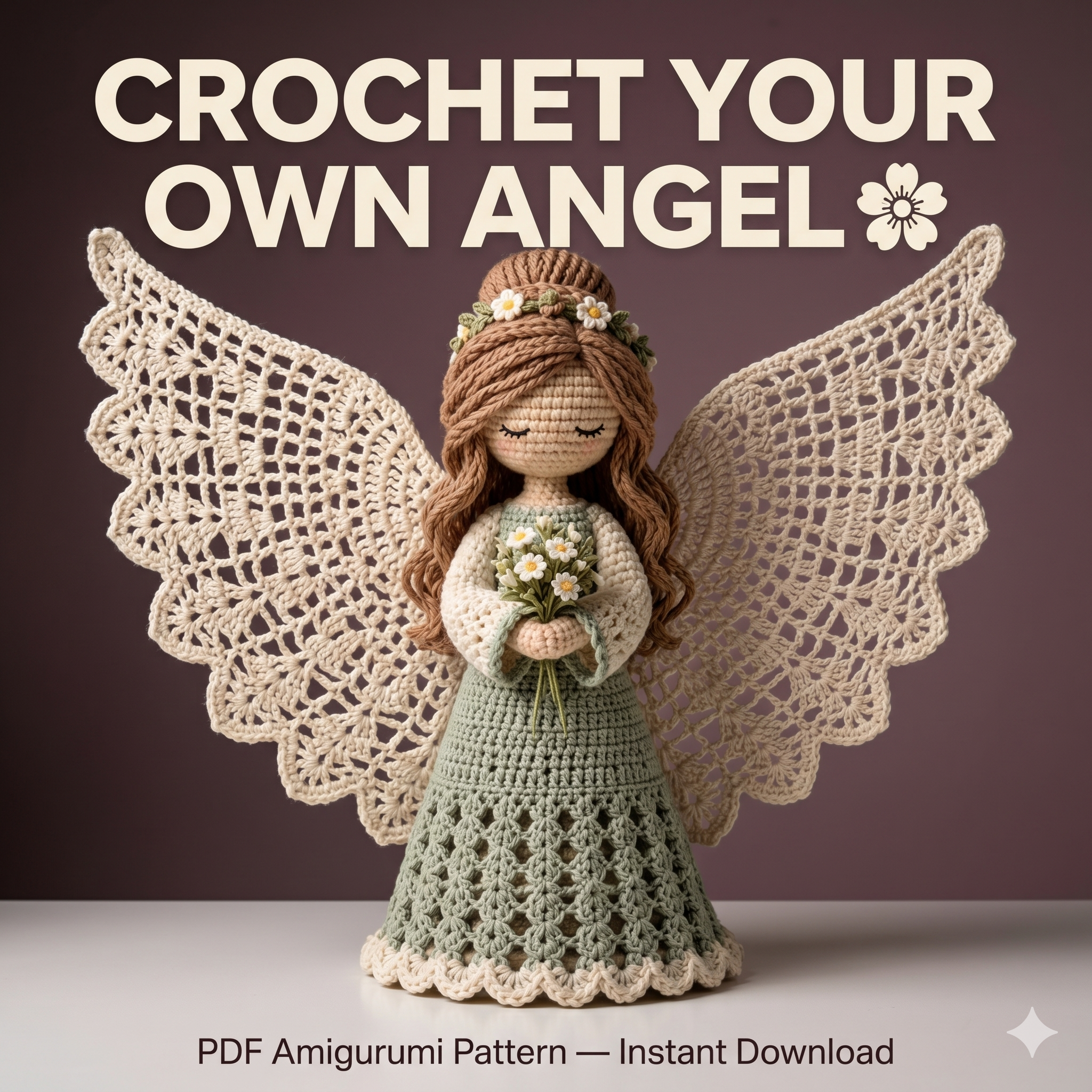 Crochet Angel Doll Pattern PDF | Amigurumi Handmade Soft Toy Tutorial (Digital Download)