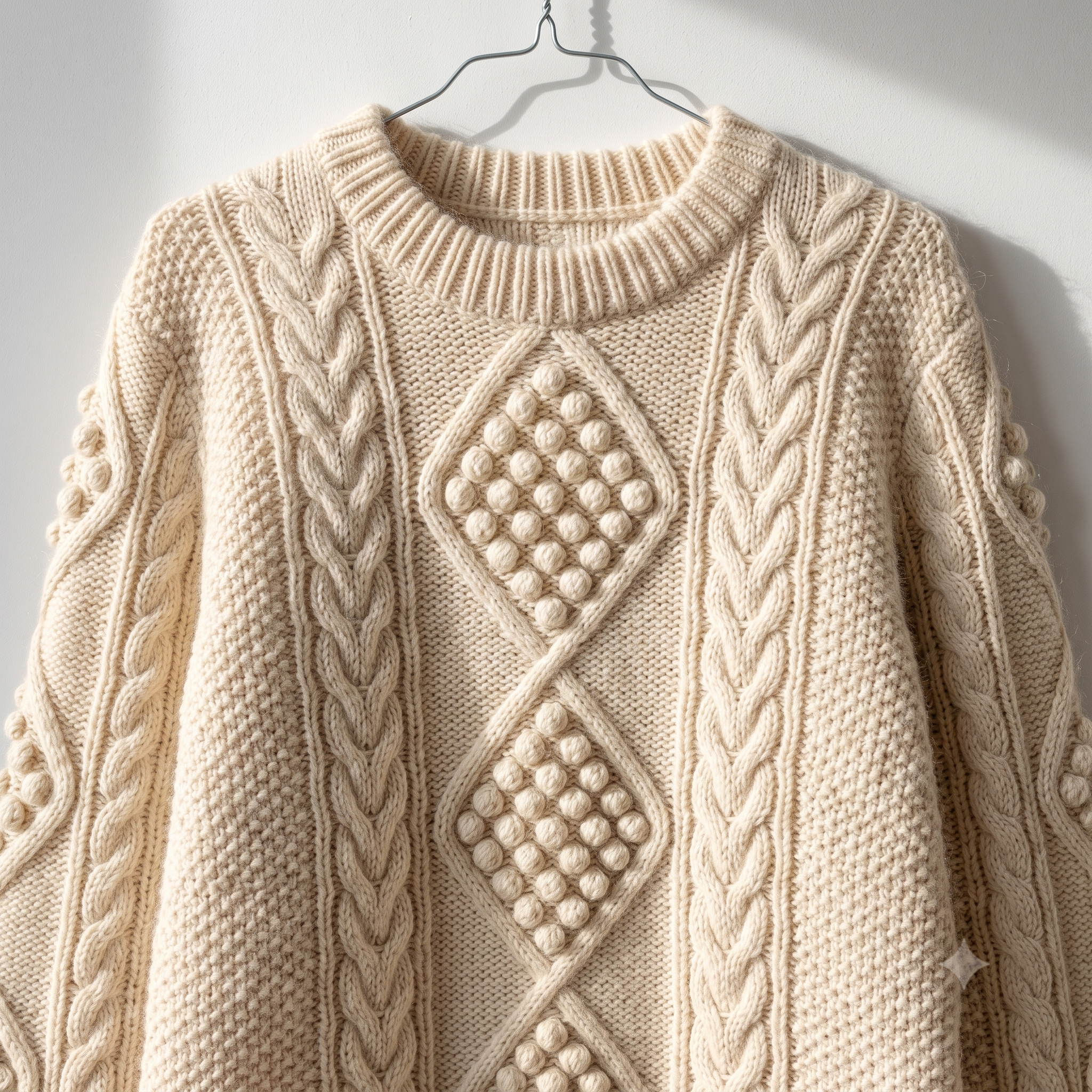Aran Cable Sweater Knitting Pattern PDF | Top Down Fisherman Jumper | 8 Sizes Worsted and Mohair | Instant Download