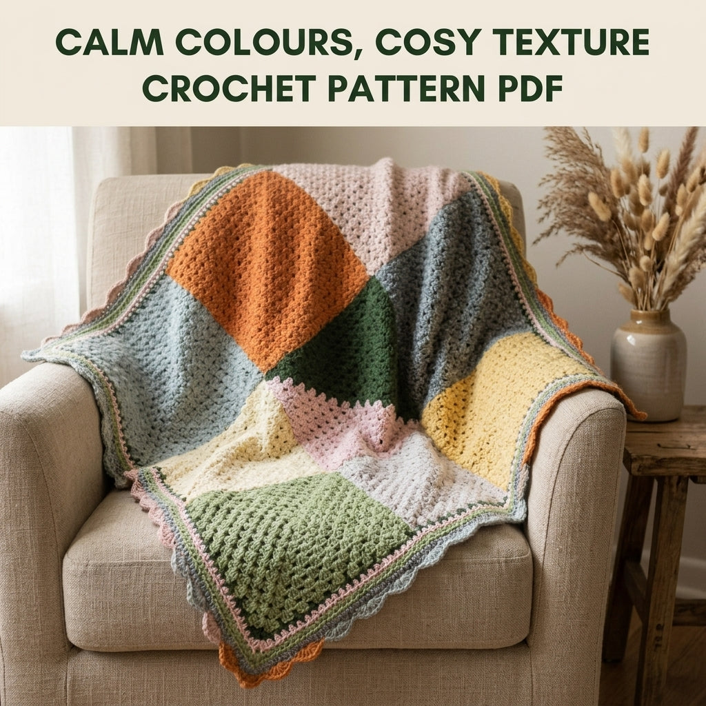 Granny Block Blanket Crochet Pattern PDF – Patchwork Granny Stitch Afghan