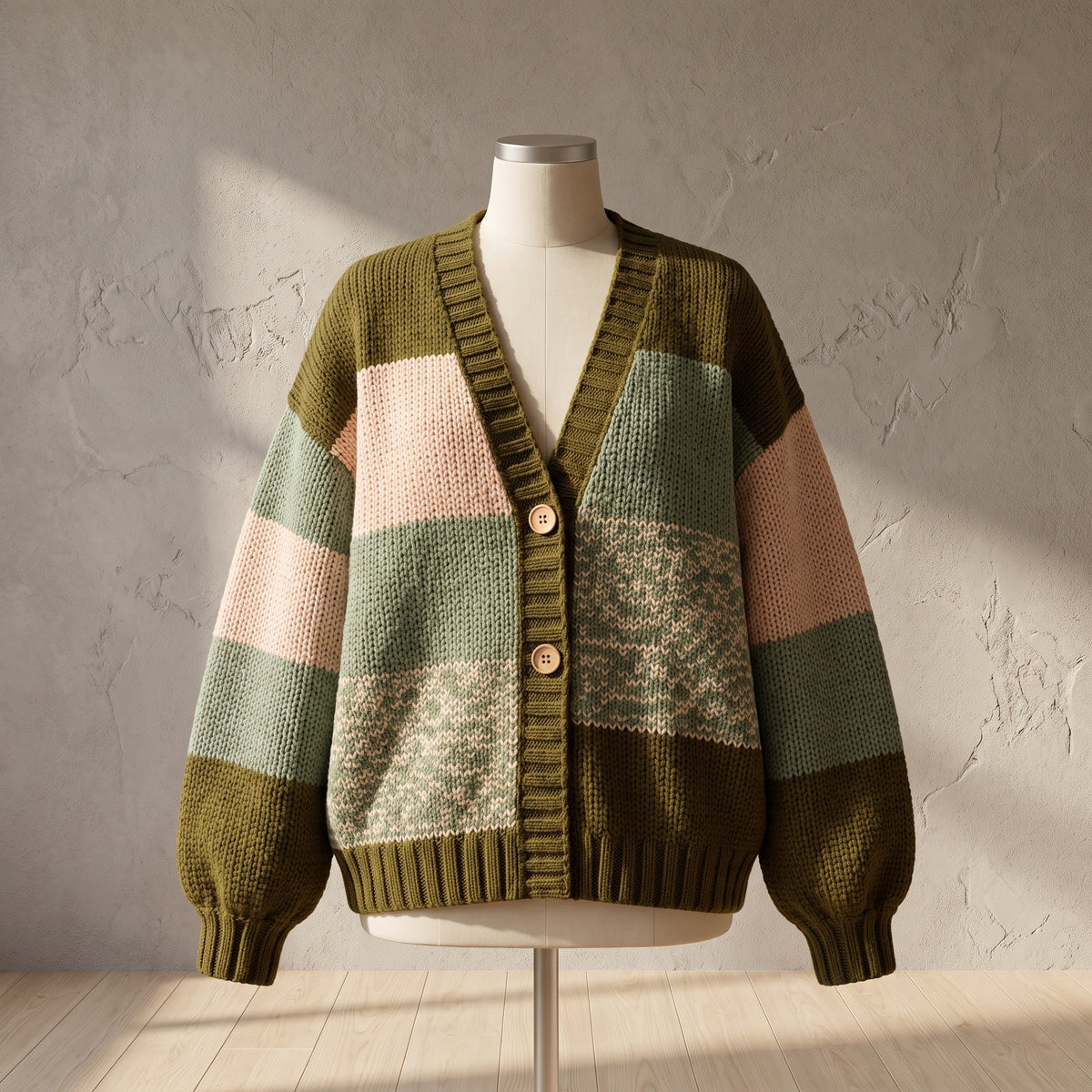 Colour Block Cardigan Crochet Pattern PDF | Knit-Look Waistcoat Stitch, Oversized Patchwork Cardi