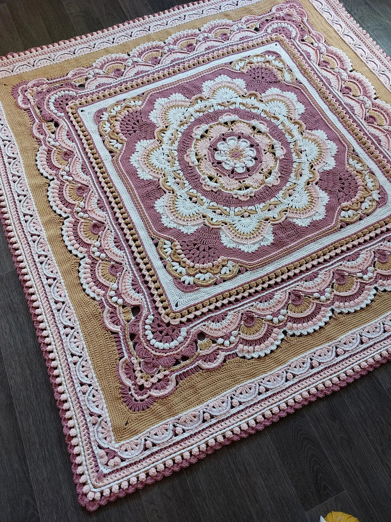 Blooming Joy Crochet Blanket Pattern: Vintage Vibe Photo Tutorial (PDF)