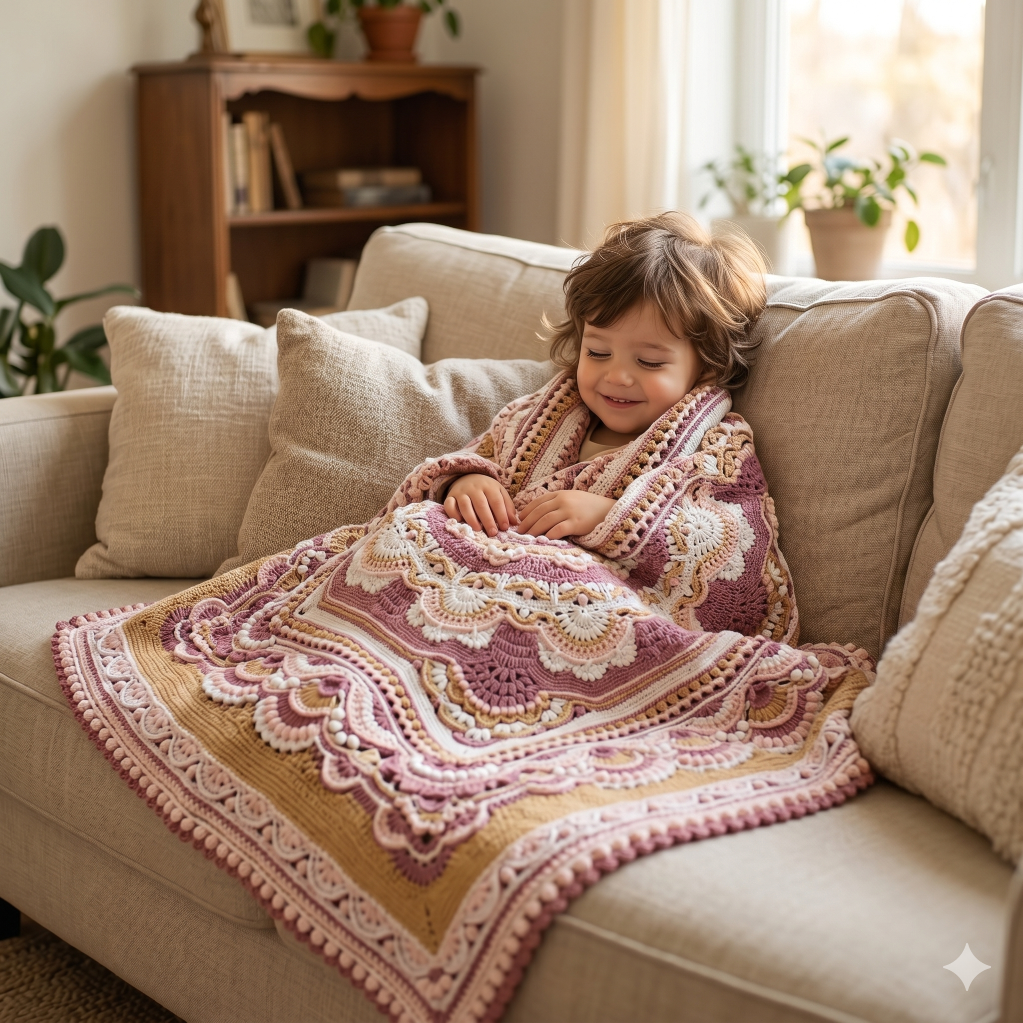 Blooming Joy Crochet Blanket Pattern: Vintage Vibe Photo Tutorial (PDF)