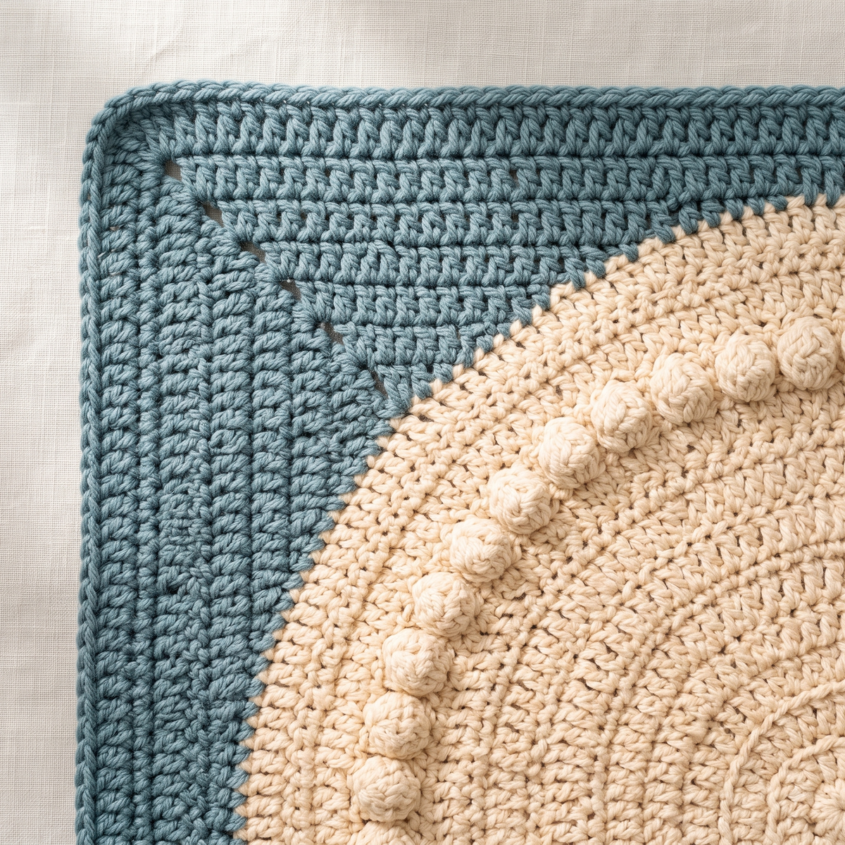 Bobble Colour Block Crochet Blanket Pattern | Modern Boho Throw | Curved Intarsia Design | Instant Download PDF