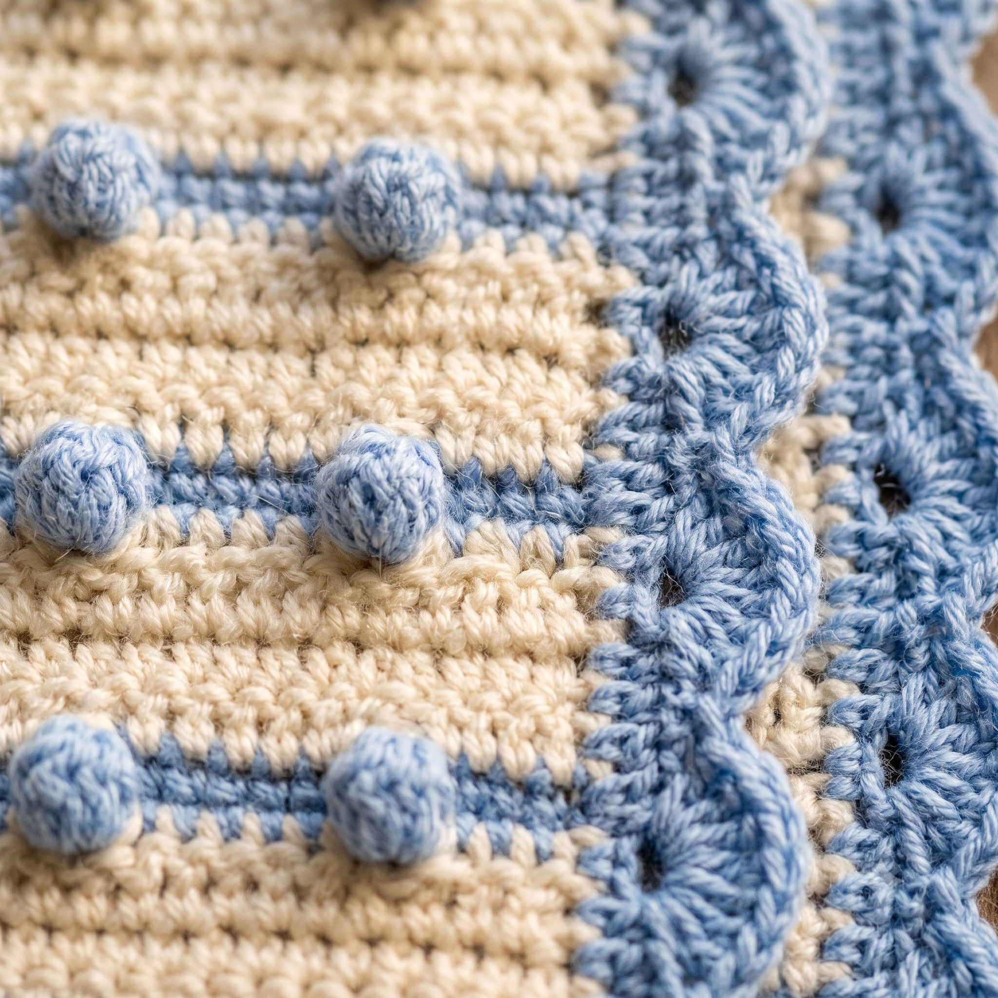 Crochet Bobble Baby Blanket Pattern PDF, Textured Polka Dot Blanket, Shell Border, Easy Download, Baby Shower Gift, US Terms