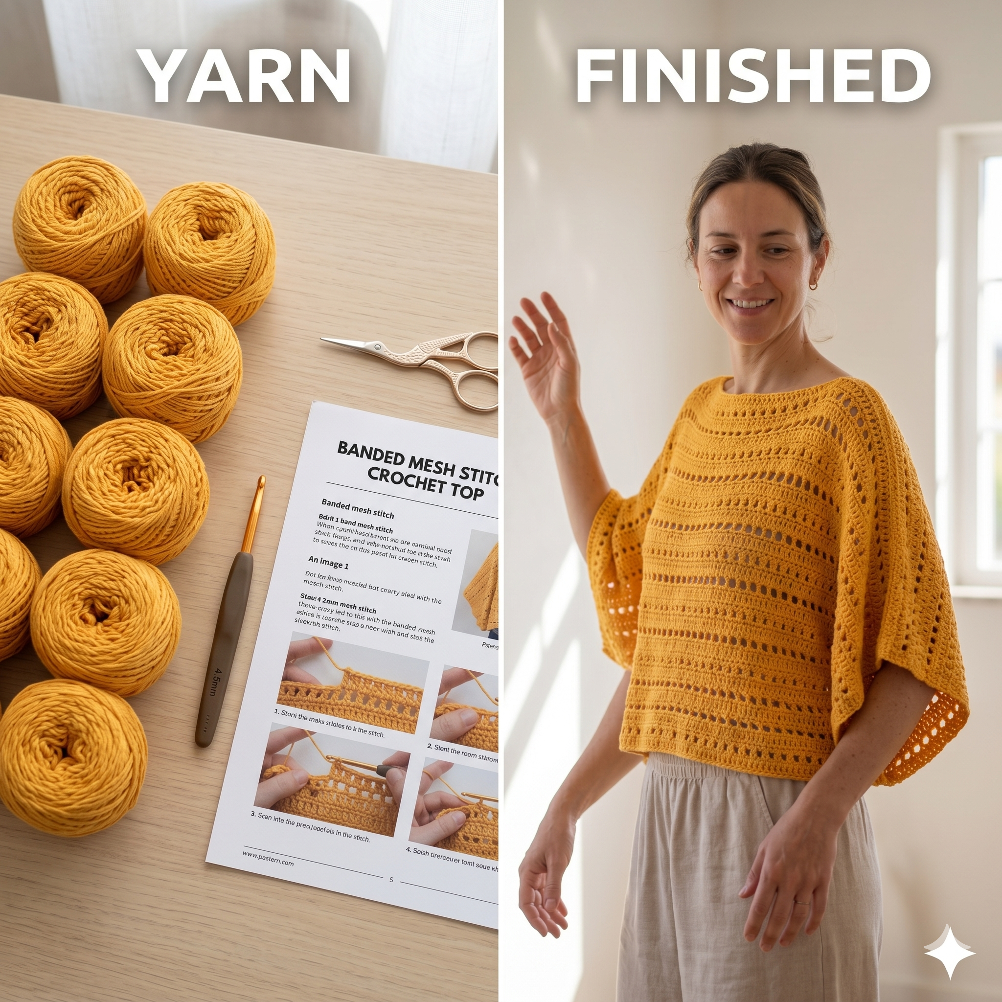 Boho Crochet Top Pattern, Summer Mesh Sweater, Oversized Festival Breeze Top PDF, Beginner Friendly