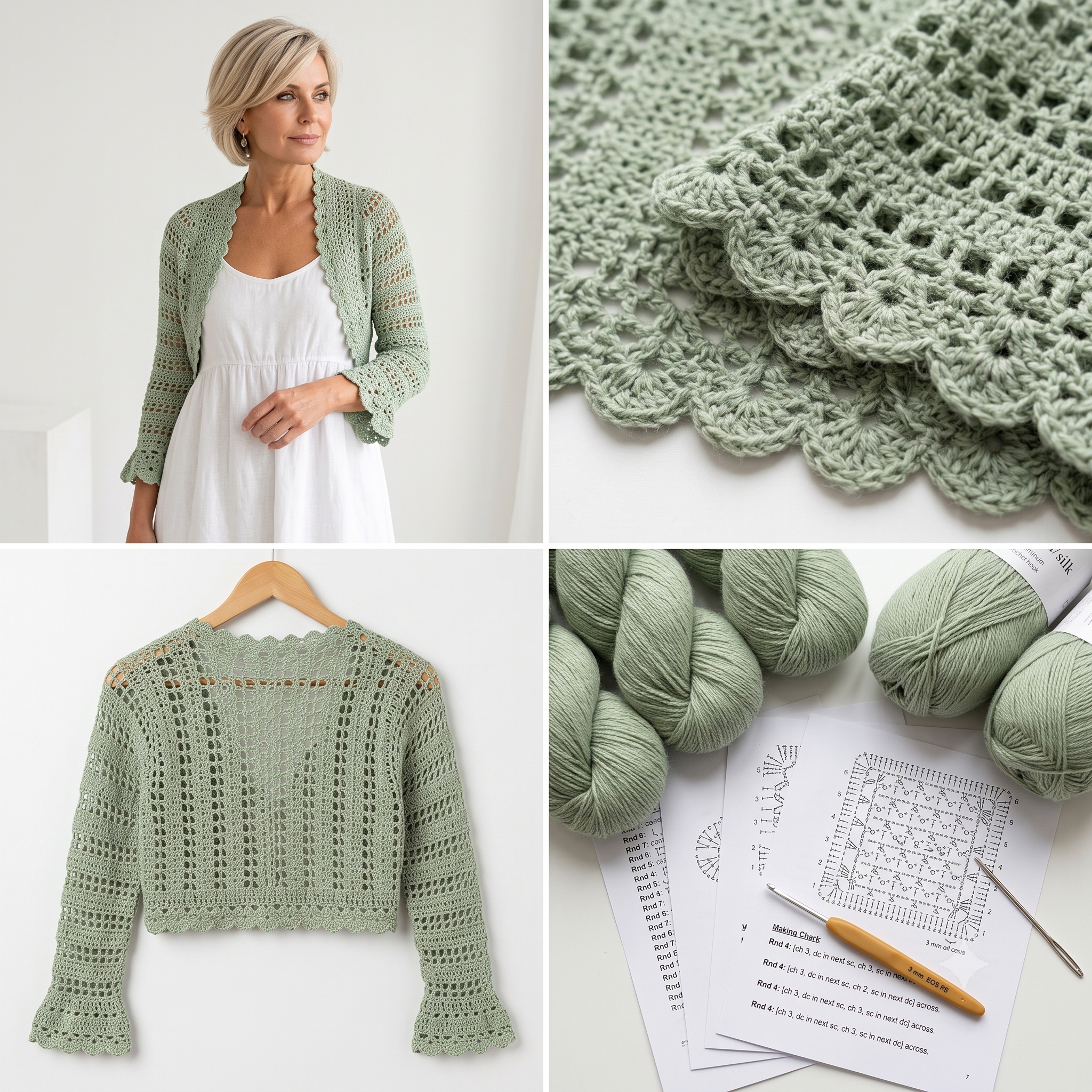 Bolero Crochet Pattern PDF | Lace Shrug Crochet Pattern for Women, Summer Cover Up Bolero, Intermediate, US Terms, Instant Download
