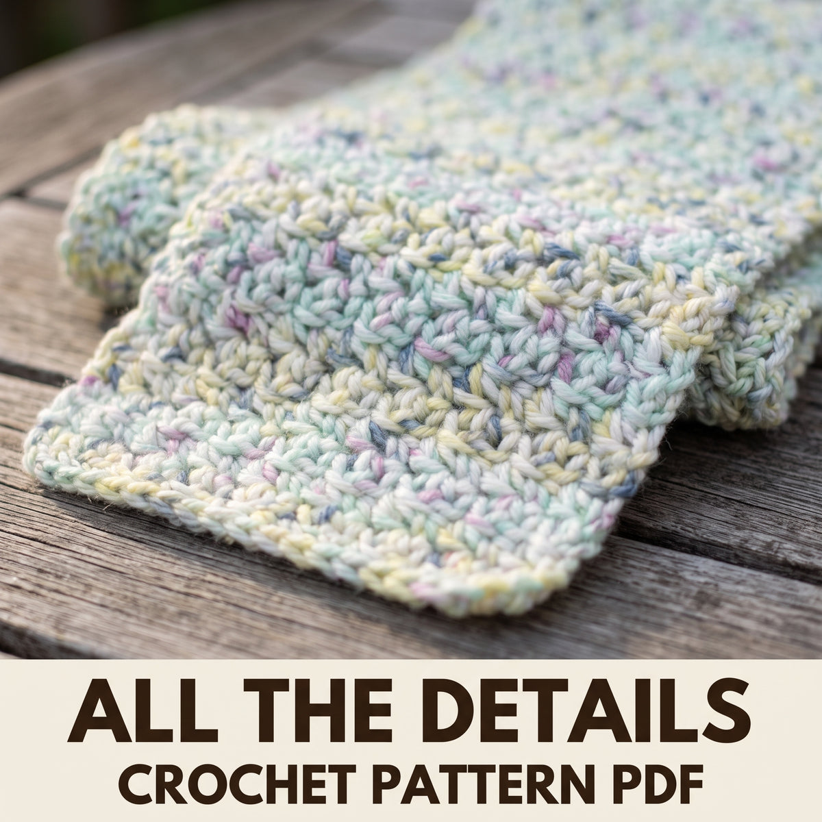 Bucket Hat and Scarf Crochet Pattern PDF, Textured Cluster Hat and Matching Scarf Set, Speckled Yarn, 3 Hat Sizes