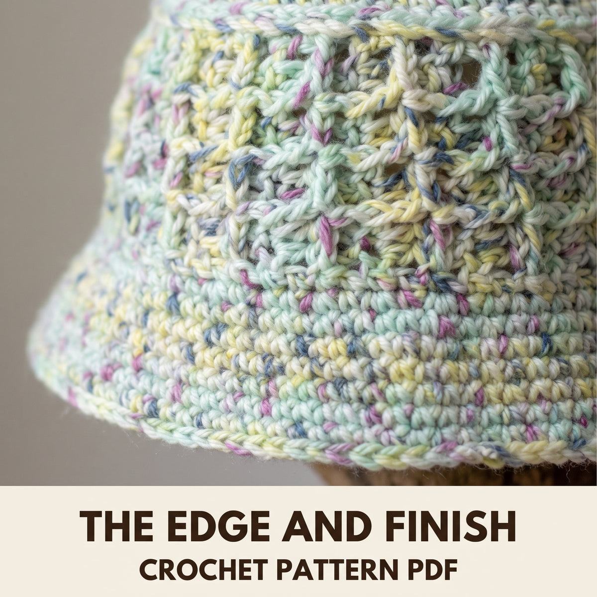 Bucket Hat and Scarf Crochet Pattern PDF, Textured Cluster Hat and Matching Scarf Set, Speckled Yarn, 3 Hat Sizes