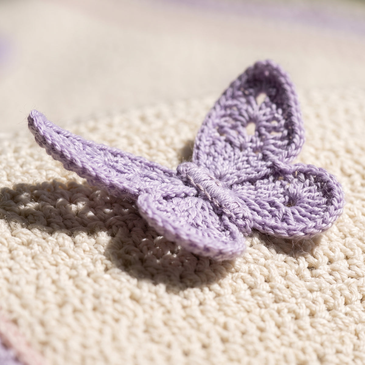 Crochet Baby Blanket Pattern PDF | 3D Butterfly & Flower Meadow Applique | 38x42 in | Intermediate, US Terms