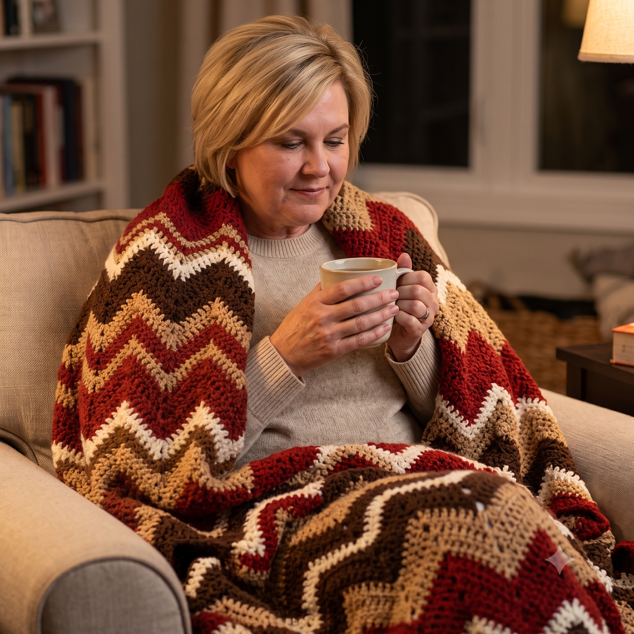 Chevron Ripple Blanket Crochet Pattern PDF, Zigzag Throw Blanket Pattern, Easy Striped Afghan Crochet Pattern, Instant Download