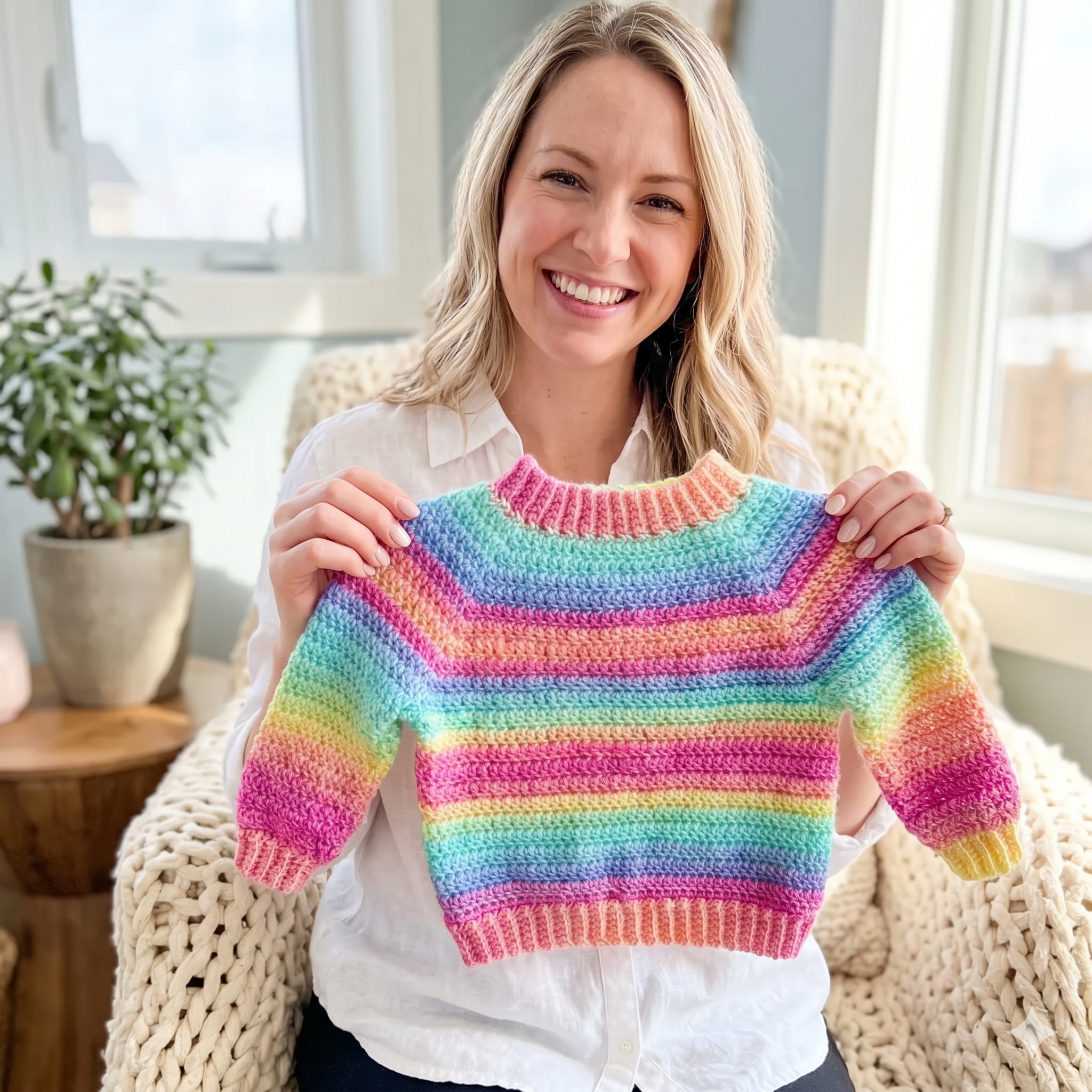 CROCHET PATTERN & VIDEO/ Athabasca Falls Children's Pullover, Easiest Children's Crochet Sweater, Easy Children's Pullover Pattern, Beginner