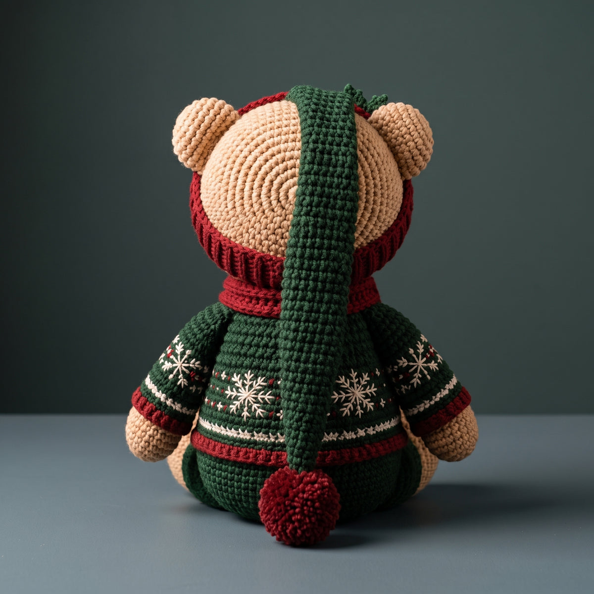 Crochet Christmas Bear Pattern PDF | Amigurumi with Santa Hat & Scarf