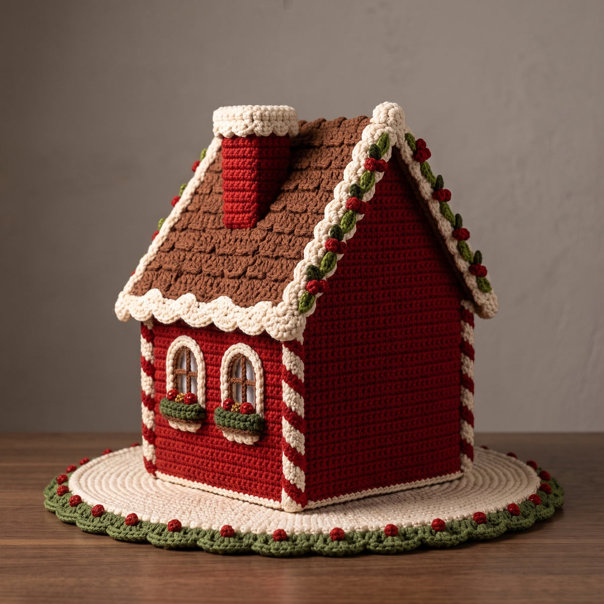Crochet Christmas Cottage Pattern PDF | Lighted House Decor, Trees, Gifts & Mat Included, US Terms