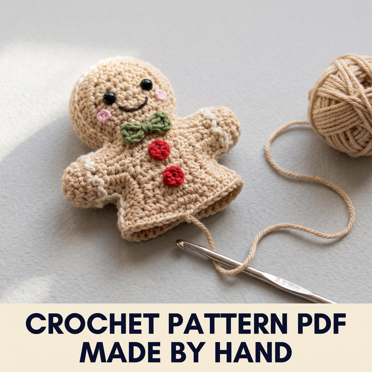 Christmas Ornaments Crochet Pattern Set PDF – Tree, Gingerbread Man, Candy Cane, Snowflake, Wreath, Santa, Bauble