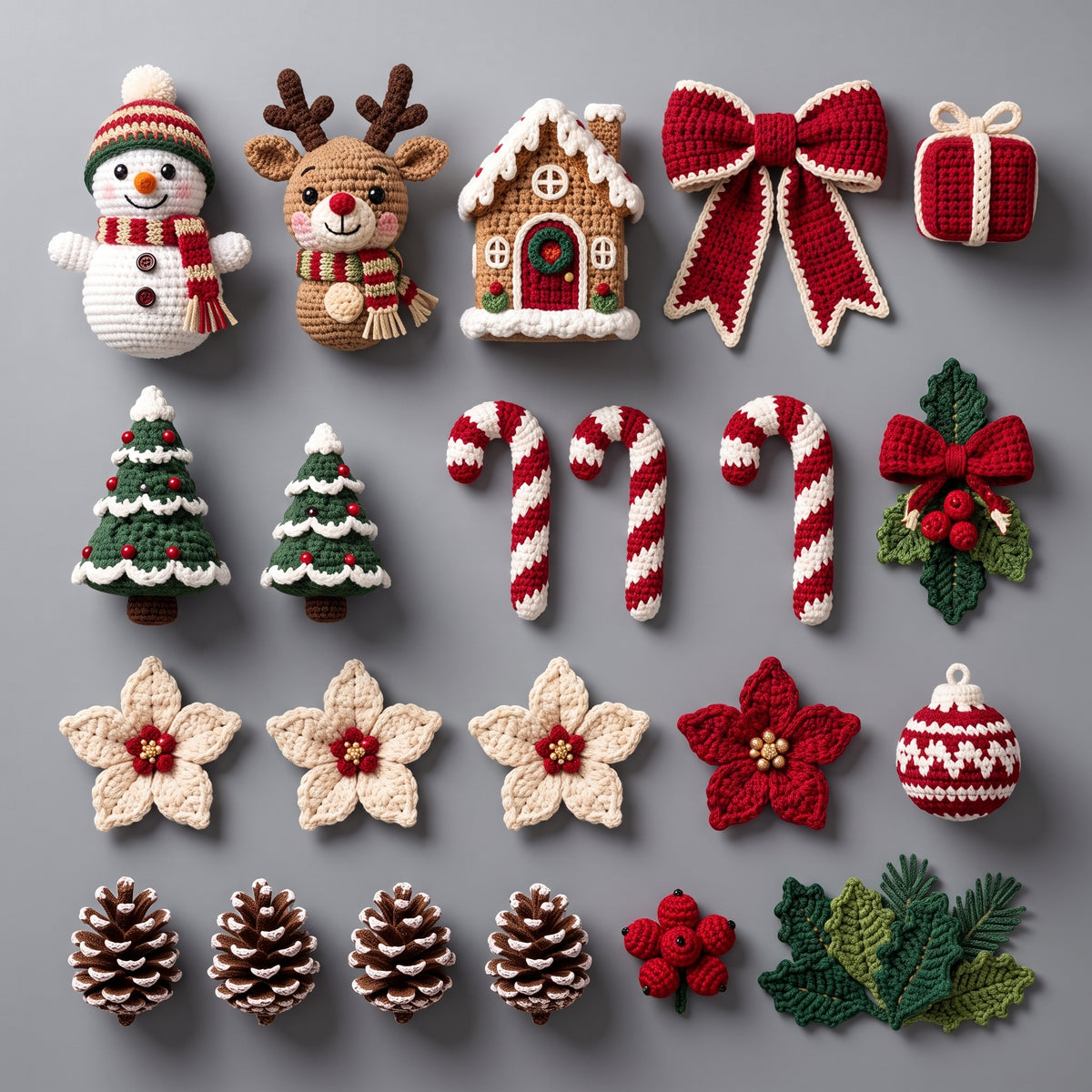 Christmas Wreath Crochet Pattern PDF, Snowman Reindeer Door Wreath