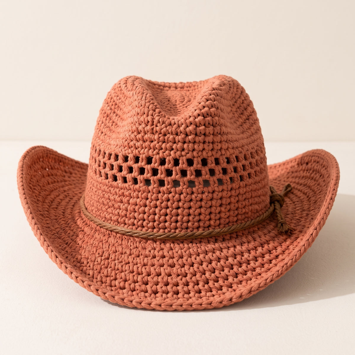 Crochet Cowboy Hat Pattern | Shaped Crown, Mesh Band & Curved Brim | Cowgirl Summer Hat | Instant Download PDF Crochet Pattern