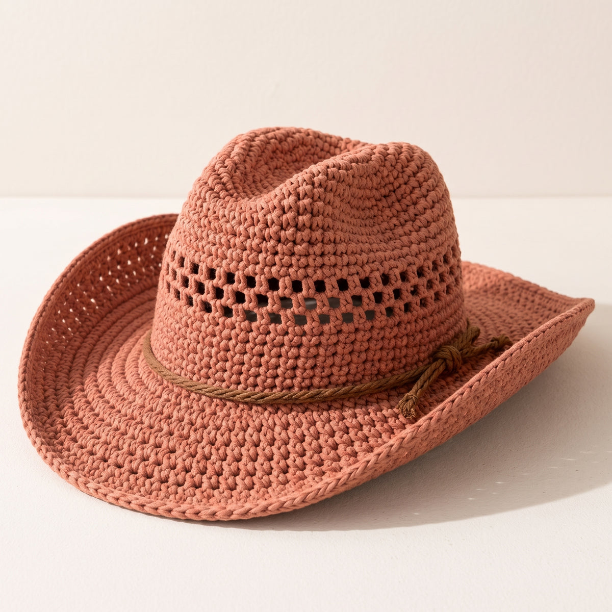 Crochet Cowboy Hat Pattern | Shaped Crown, Mesh Band & Curved Brim | Cowgirl Summer Hat | Instant Download PDF Crochet Pattern