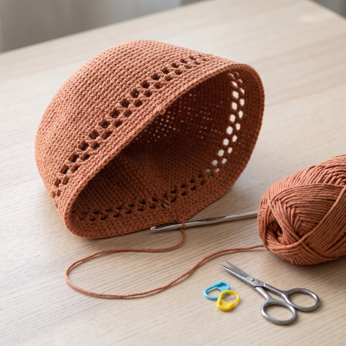 Crochet Cowboy Hat Pattern | Shaped Crown, Mesh Band & Curved Brim | Cowgirl Summer Hat | Instant Download PDF Crochet Pattern
