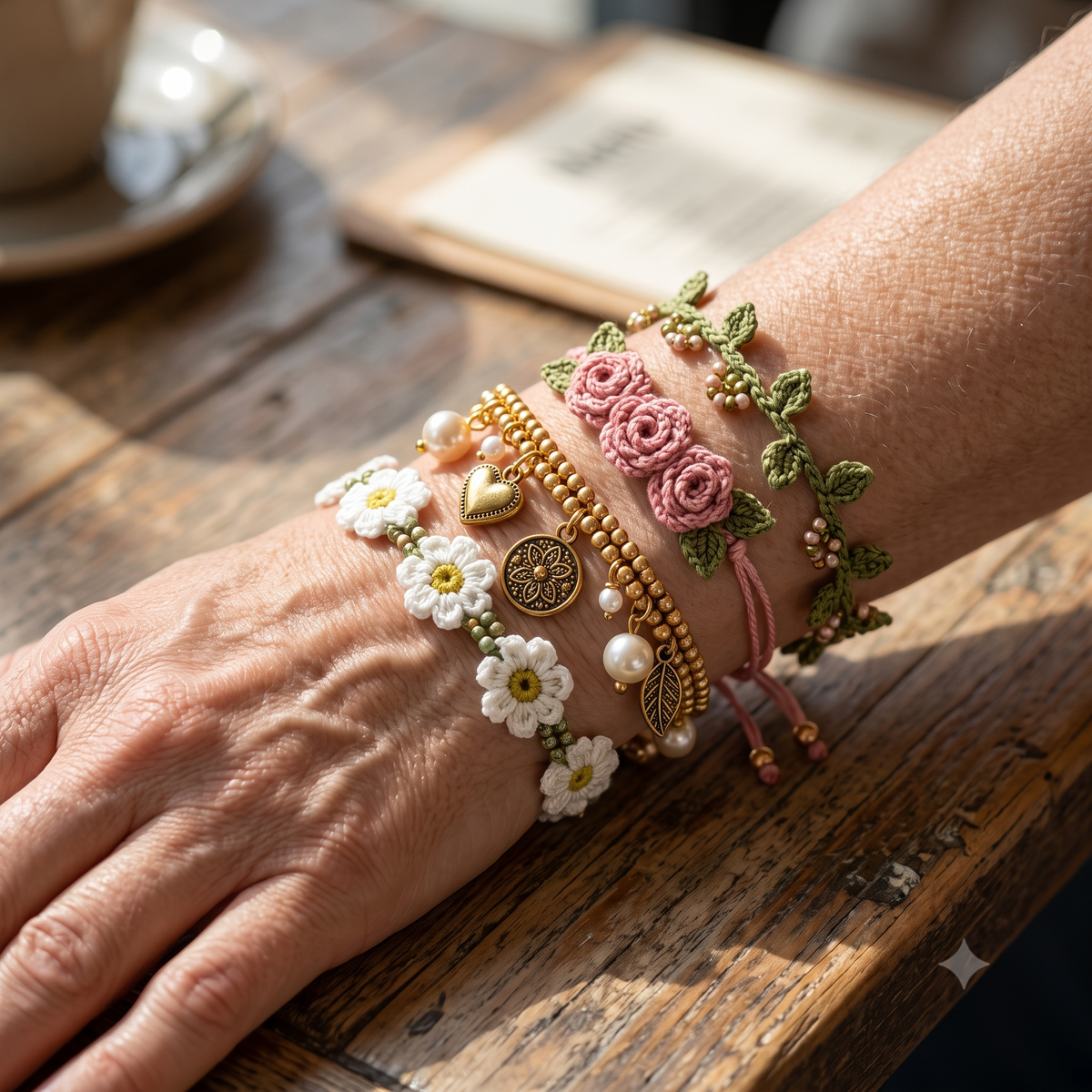 Crochet Bracelet Pattern Bundle PDF | 10 Handmade Jewelry Tutorials, Flower Beaded Boho Bracelets, Beginner, US Terms, Instant Download