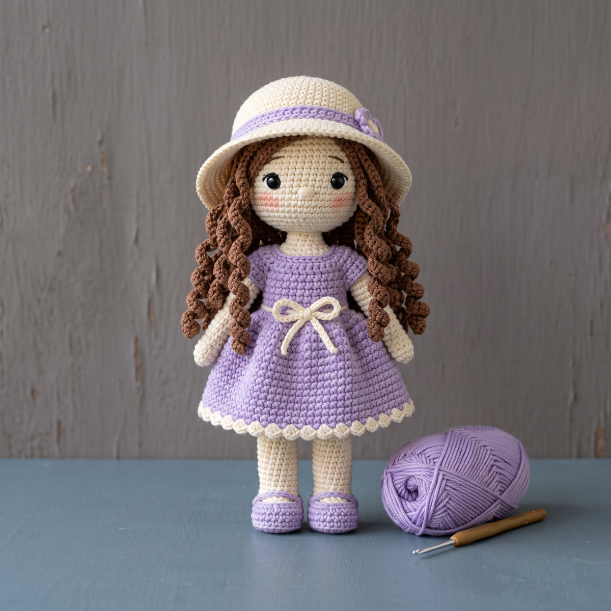 Crochet Doll Pattern PDF, 5 in 1 Doll Collection, One Base Doll with 5 Outfits, Dresses, Cardigan, Sweater and Jeans