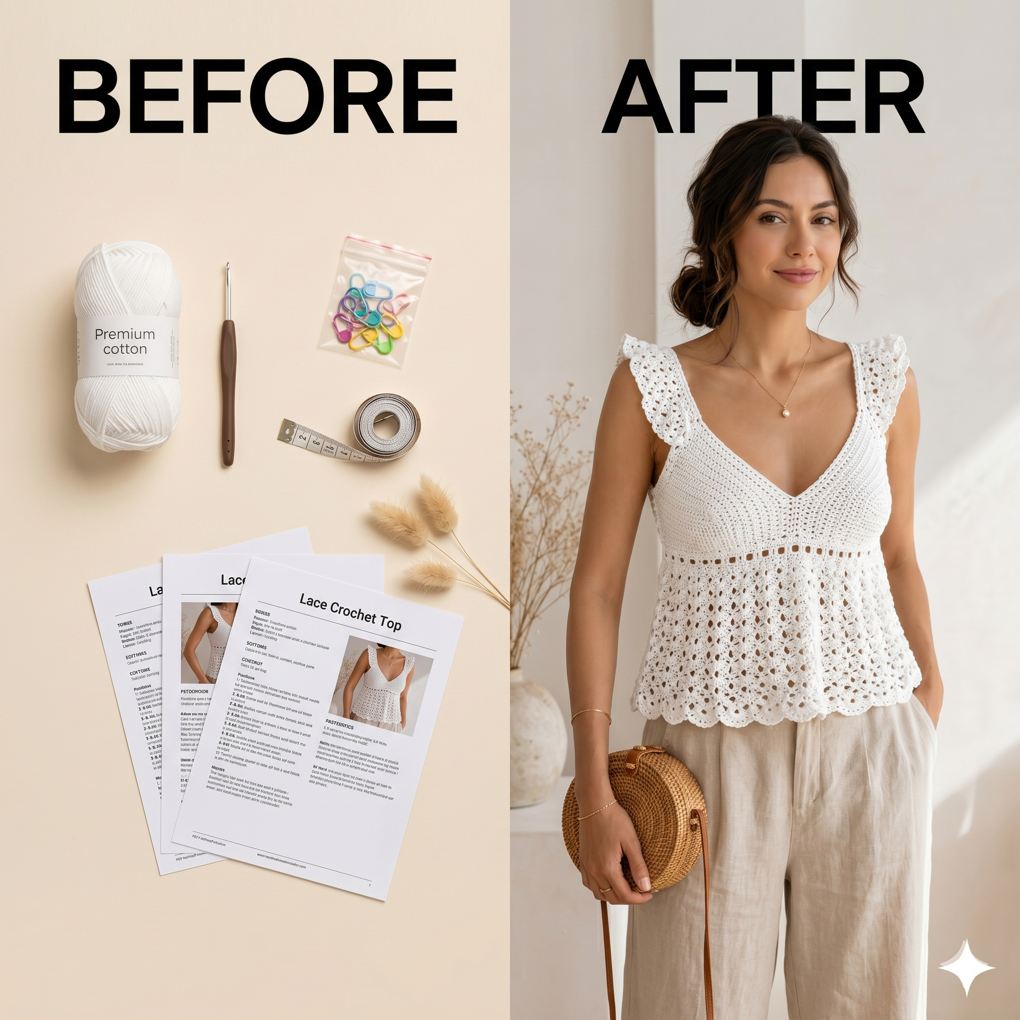 Crochet Tank Top Pattern PDF, Boho Summer Crochet Top Pattern, Easy Lace Camisole Pattern, Womens Crochet Blouse Tutorial, Beginner Friendly