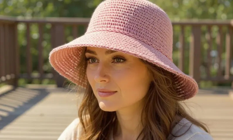 Crochet Bucket Hat Pattern PDF, Handmade Straw Hat for Beginners, Summer Sun Hat Crochet Tutorial, Beach Accessory Pattern, Digital Download