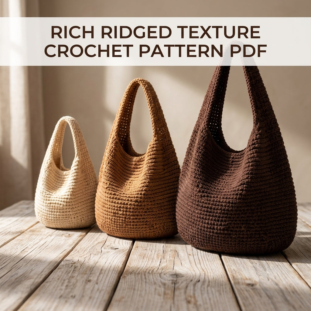 Slouchy Hobo Bag Crochet Pattern PDF - Teardrop Shoulder Bag