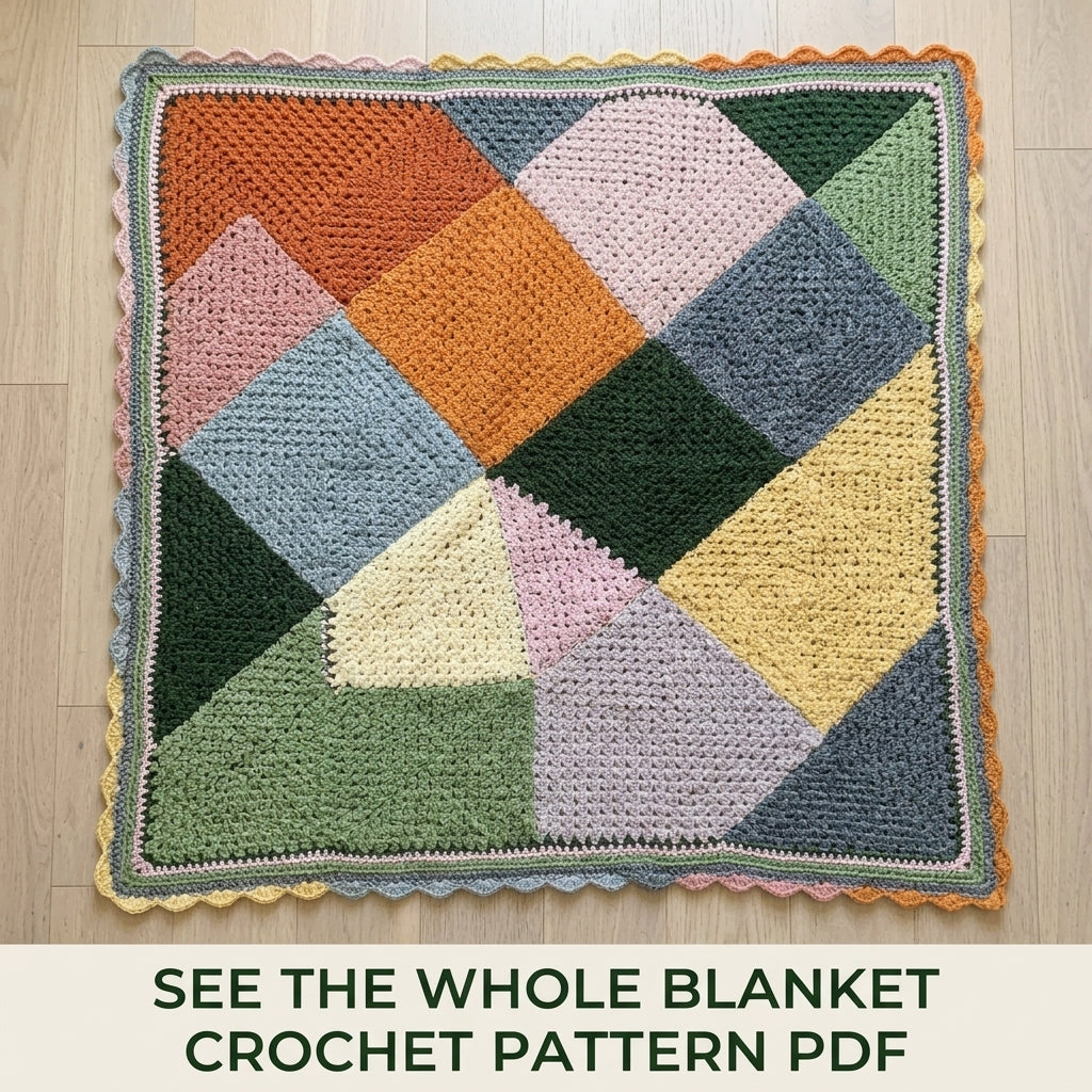 Granny Block Blanket Crochet Pattern PDF – Patchwork Granny Stitch Afghan