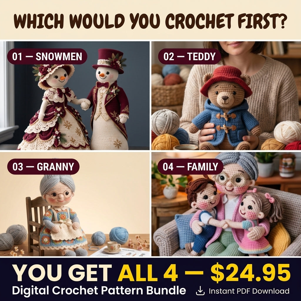 The Heartwarming Amigurumi Collection – 4 PDF Crochet Patterns
