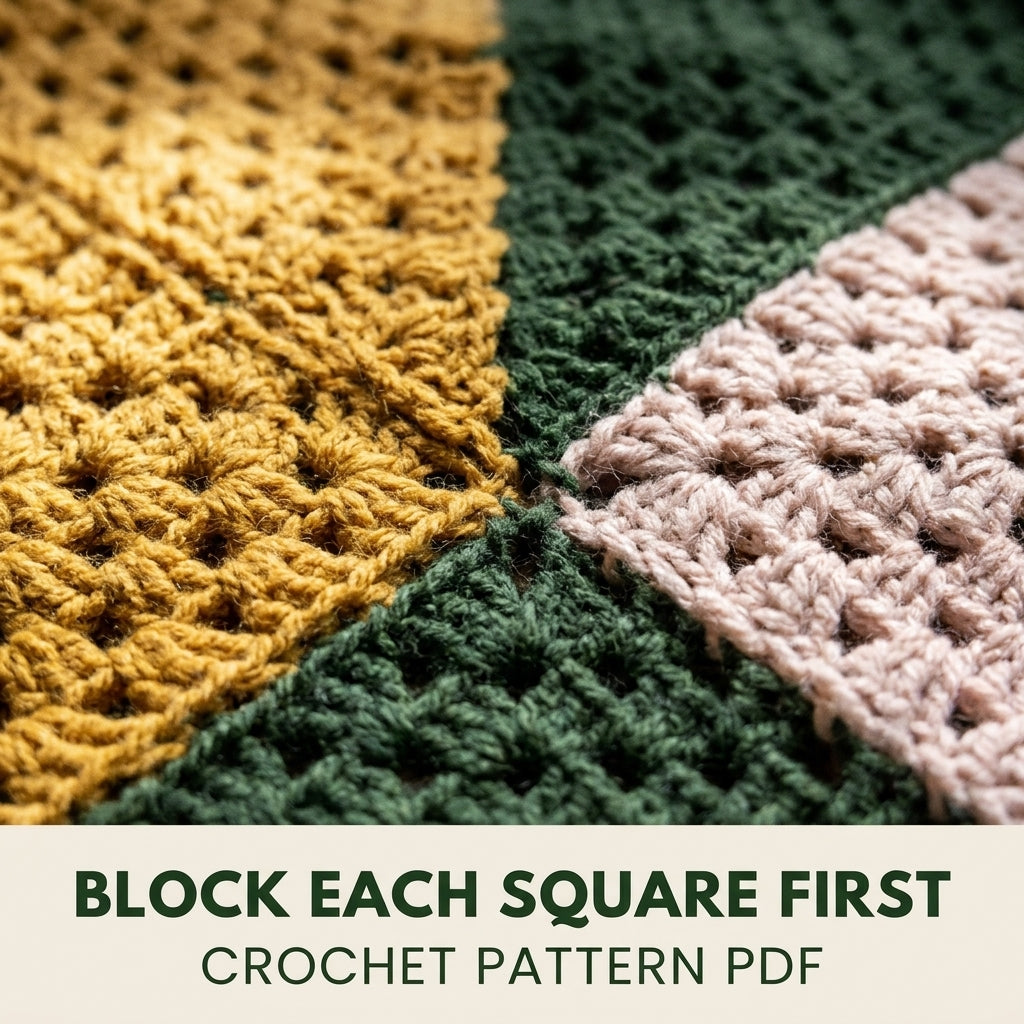Granny Block Blanket Crochet Pattern PDF – Patchwork Granny Stitch Afghan