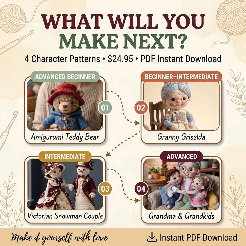 The Heartwarming Amigurumi Collection – 4 PDF Crochet Patterns
