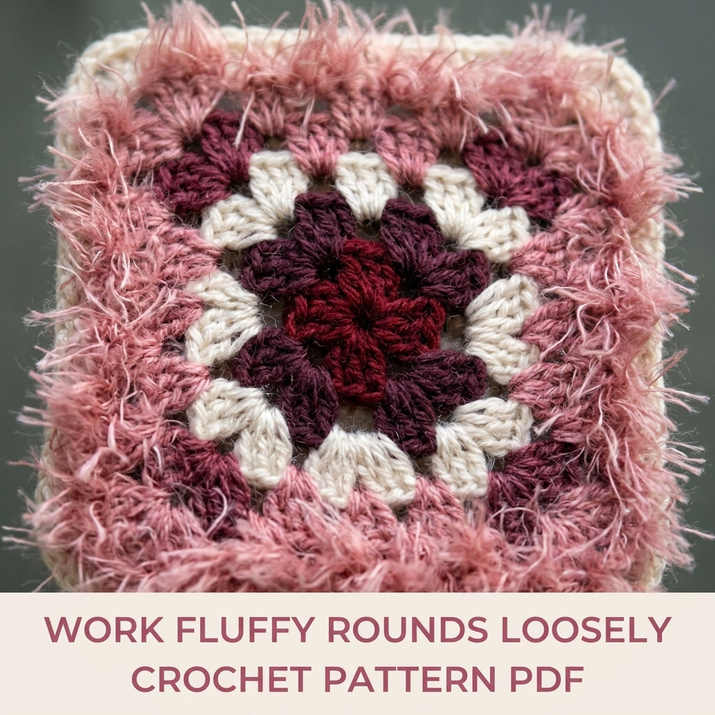 Fluffy Pink Cardigan Crochet Pattern PDF – Granny Square Cropped Tie Cardigan