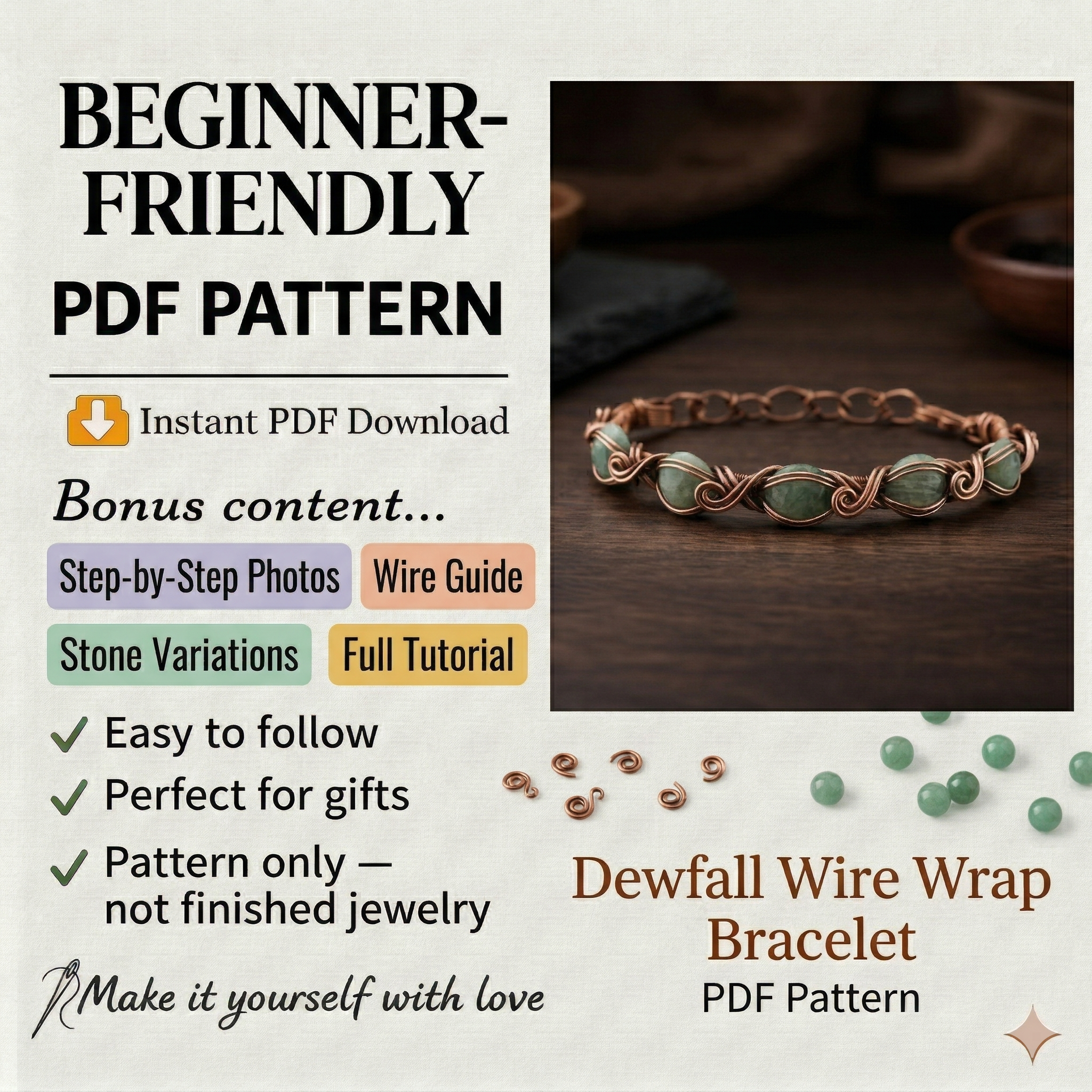 Dewfall Bracelet Tutorial, wire wrapping, channel setting lesson, DIY jewelry making, weaving, step by step art jewellery, craft idea