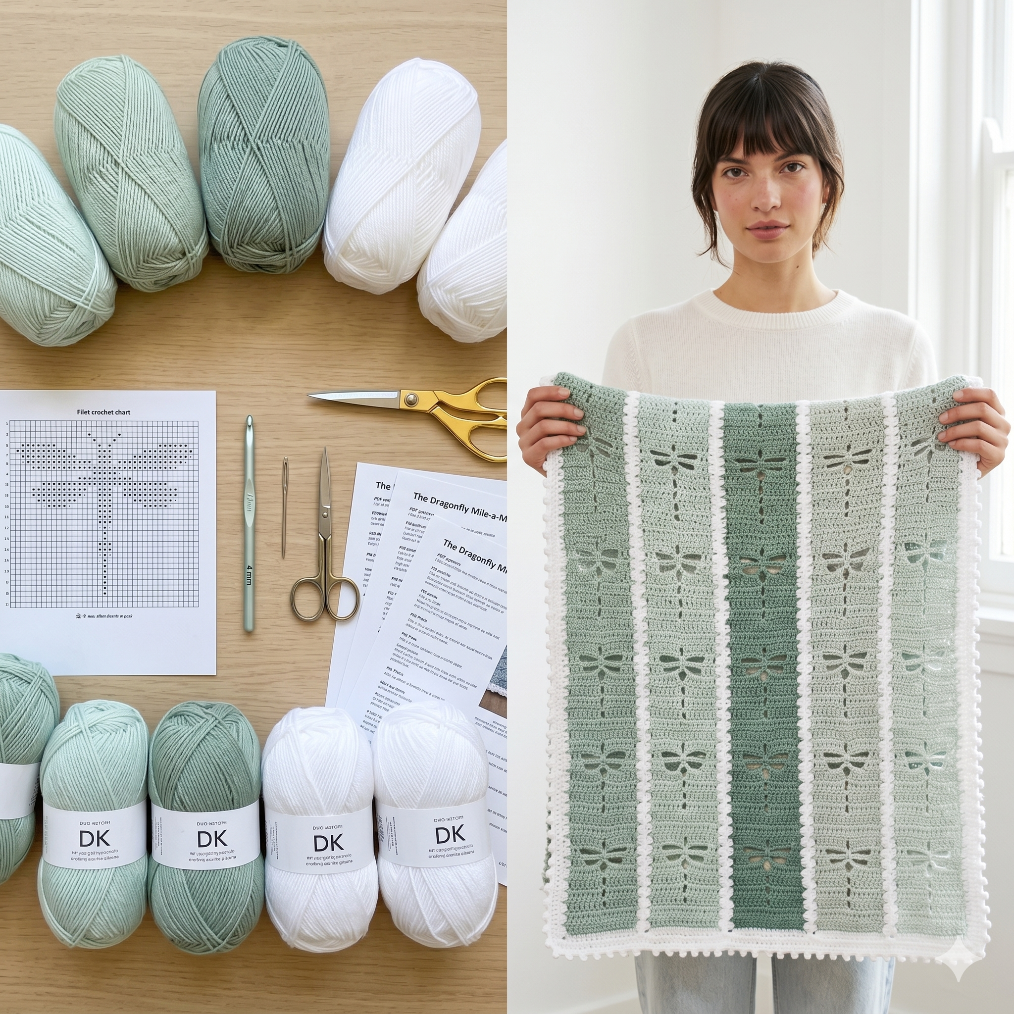 Dragonfly Mile A Minute Blanket — Crochet Pattern (PDF) | Easy Strip Throw
