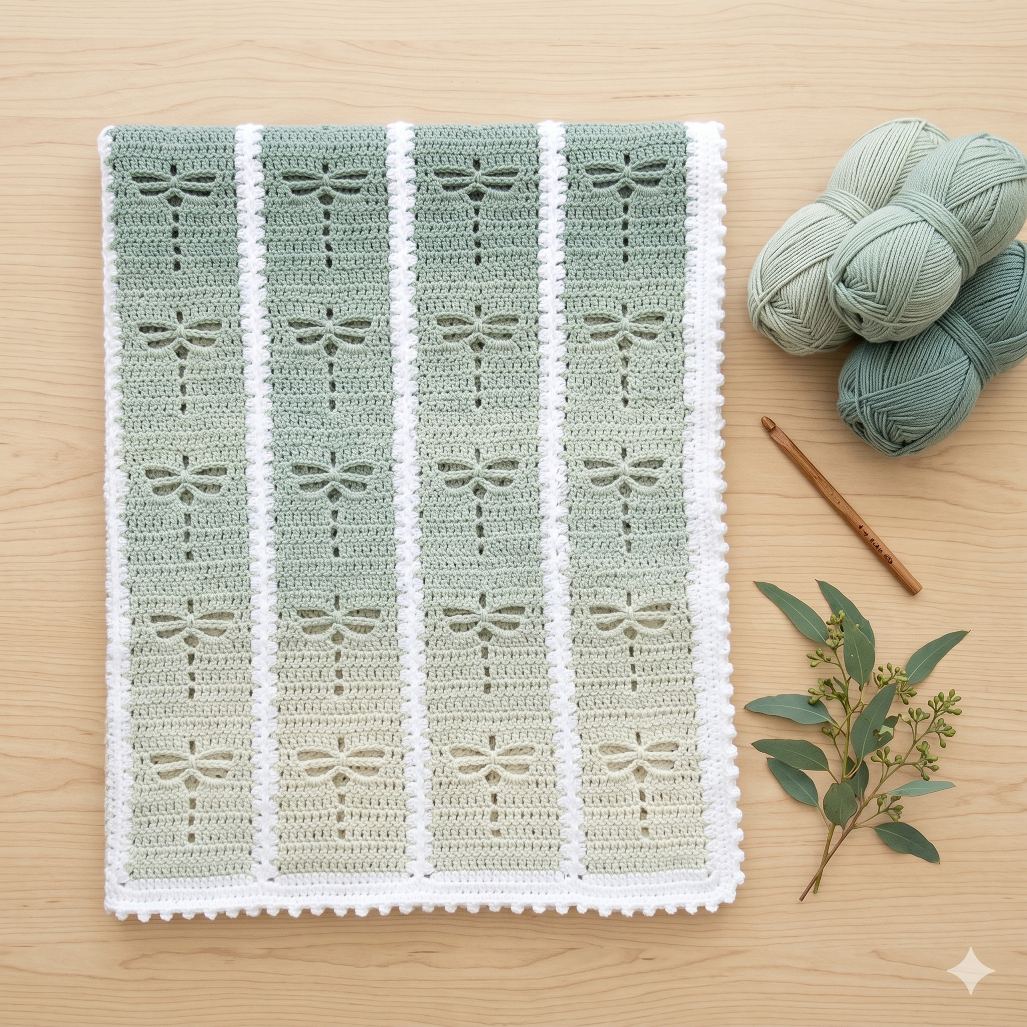 Dragonfly Mile A Minute Blanket — Crochet Pattern (PDF) | Easy Strip Throw