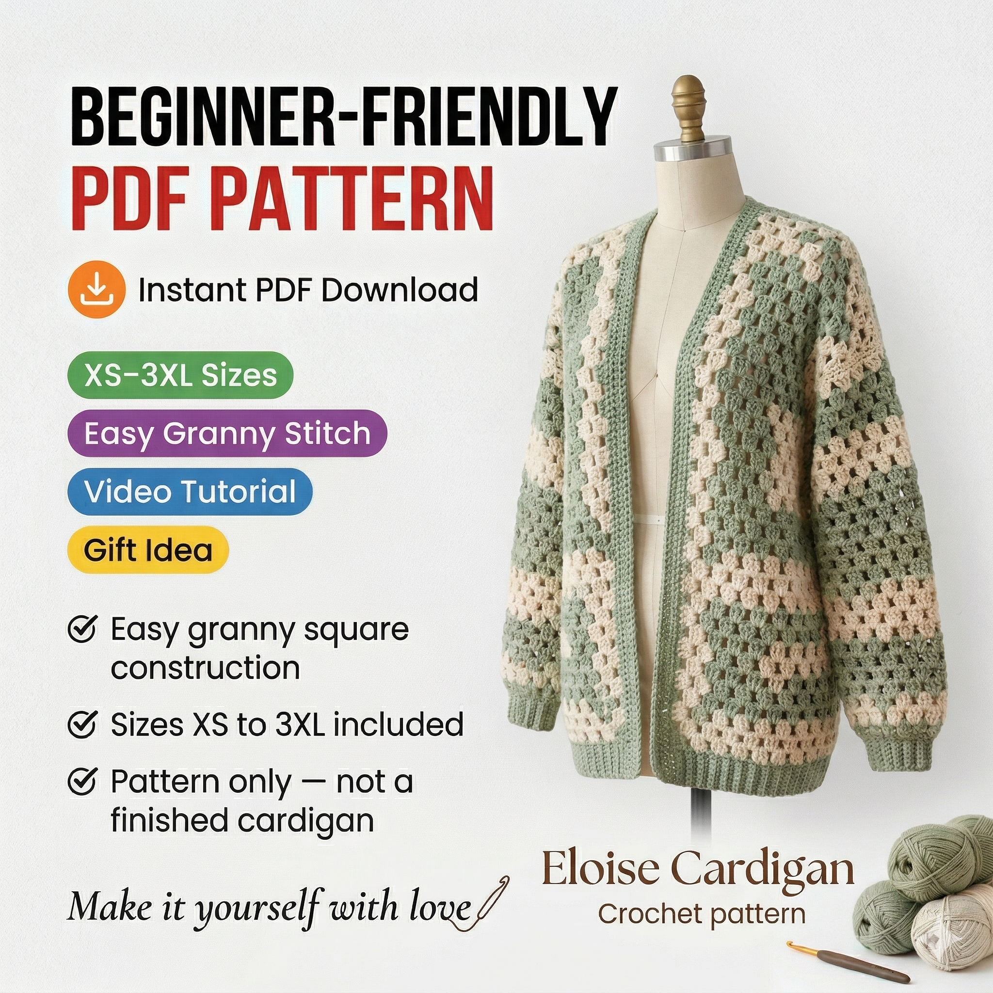 🧶 Eloise Cardigan Pattern — The Cozy Crochet Look You've Been Wanting