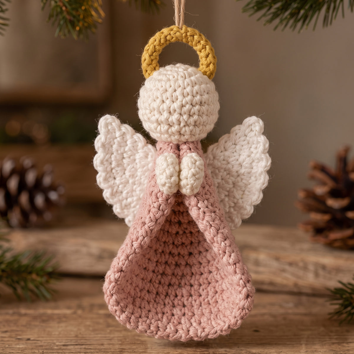 Crochet Angel Ornament Pattern PDF, Easy Christmas Angel, Tree Ornament and Gift Topper, Beginner Friendly