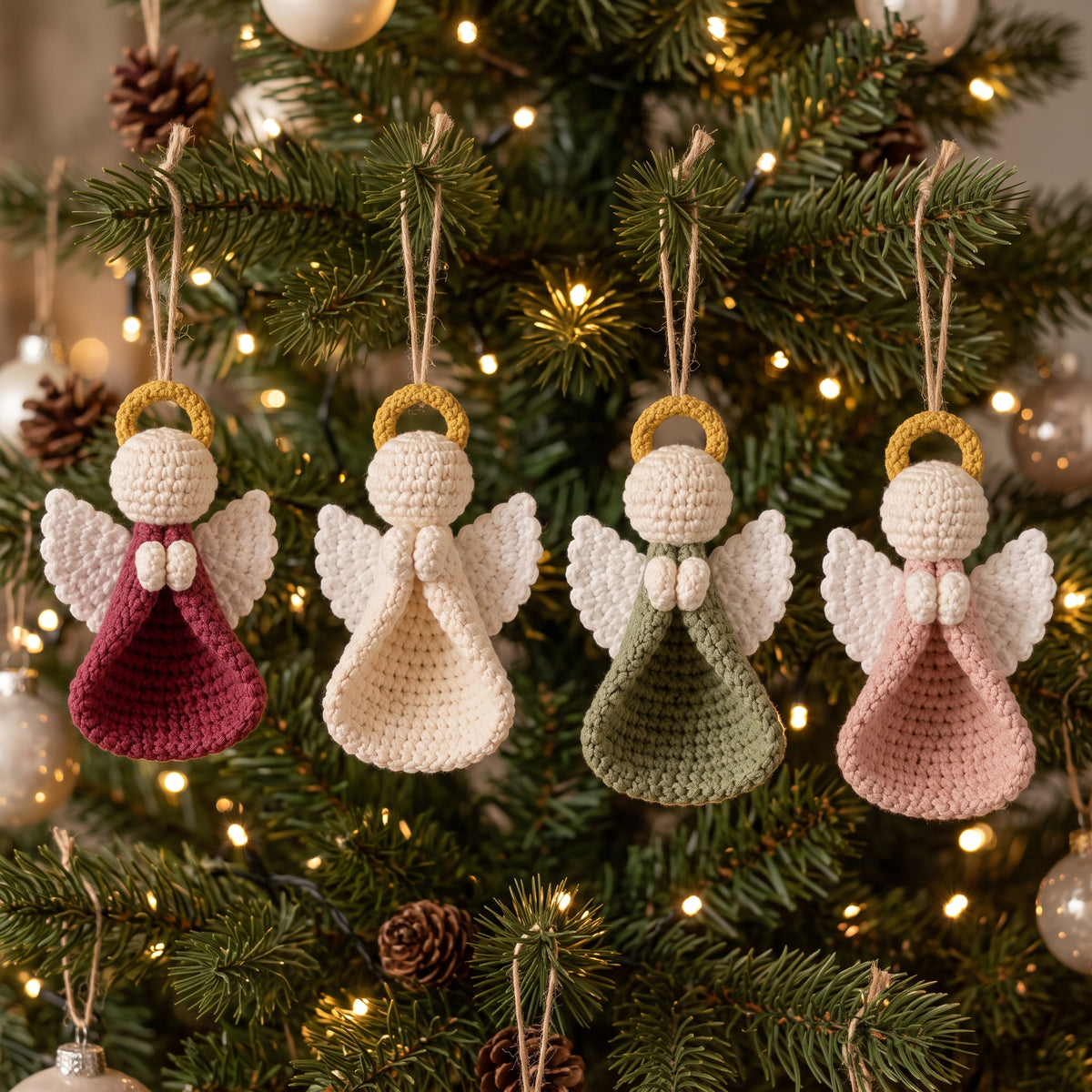 Crochet Angel Ornament Pattern PDF, Easy Christmas Angel, Tree Ornament and Gift Topper, Beginner Friendly