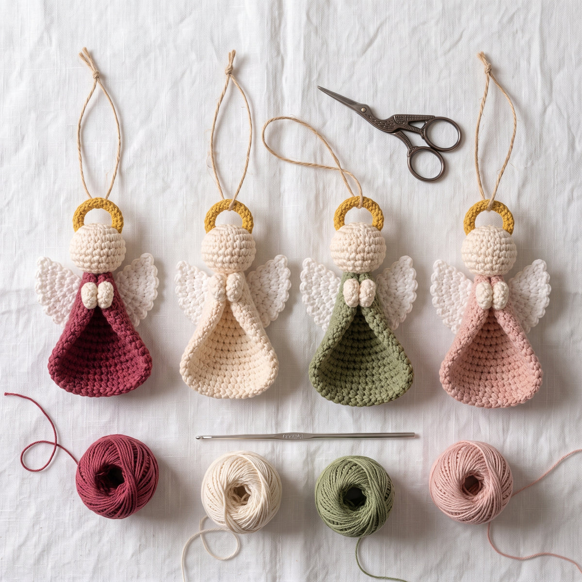 Crochet Angel Ornament Pattern PDF, Easy Christmas Angel, Tree Ornament and Gift Topper, Beginner Friendly