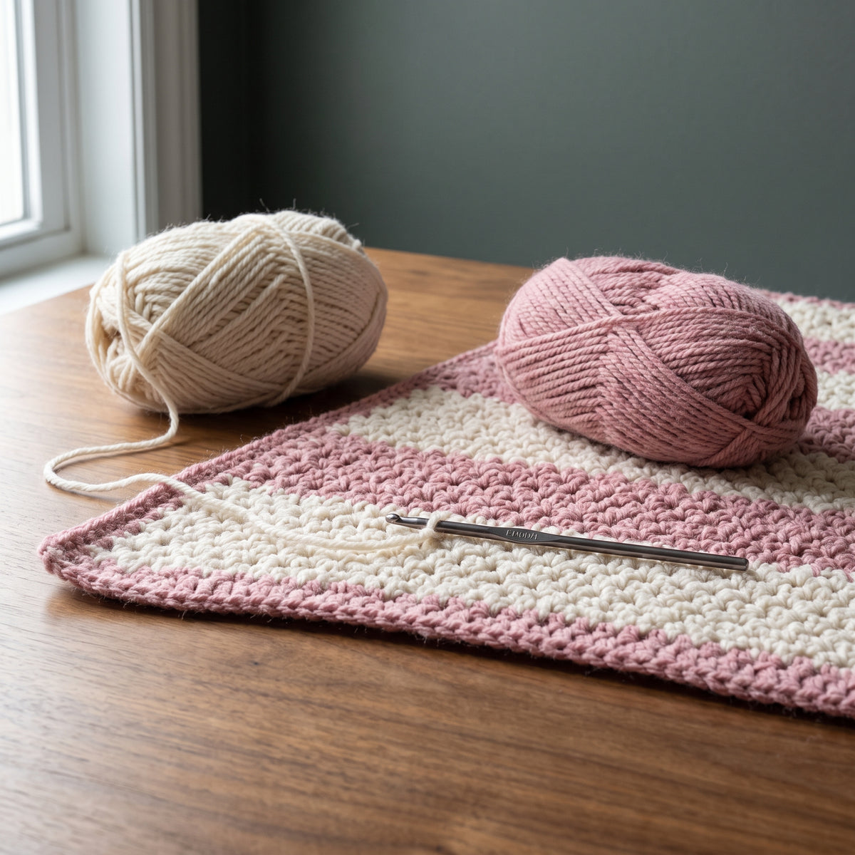 Easy Crochet Blanket Pattern PDF, Half Double Crochet Throw, Beginner Blanket, 4 Sizes Baby to Large Throw, Striped Option