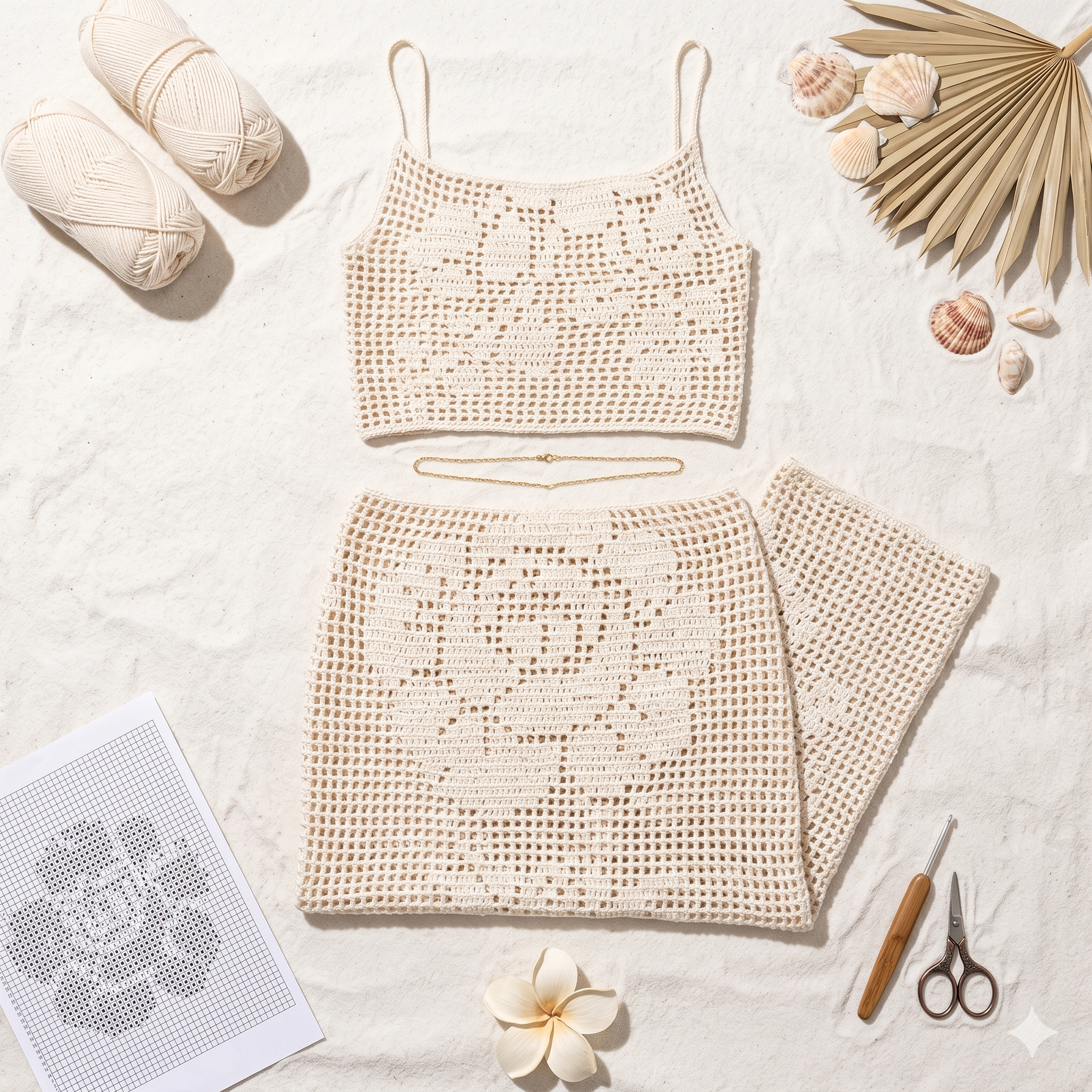 Flora Bloom SET - Filet Crochet Pattern