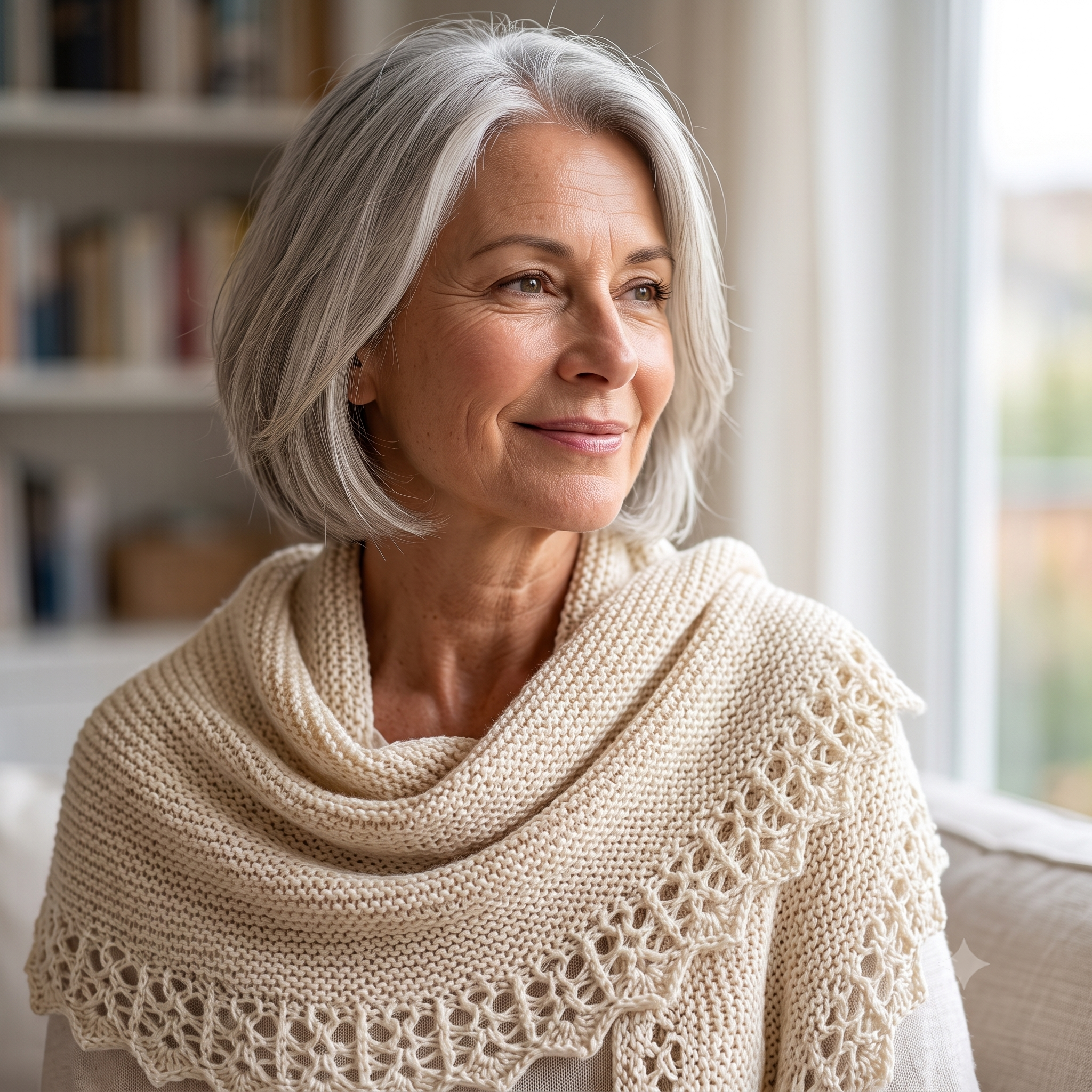 Garter Stitch Lace Shawl Knitting Pattern PDF, Triangular Shawl, Knitted Lace Border, Three Sizes, Intermediate, DK Yarn