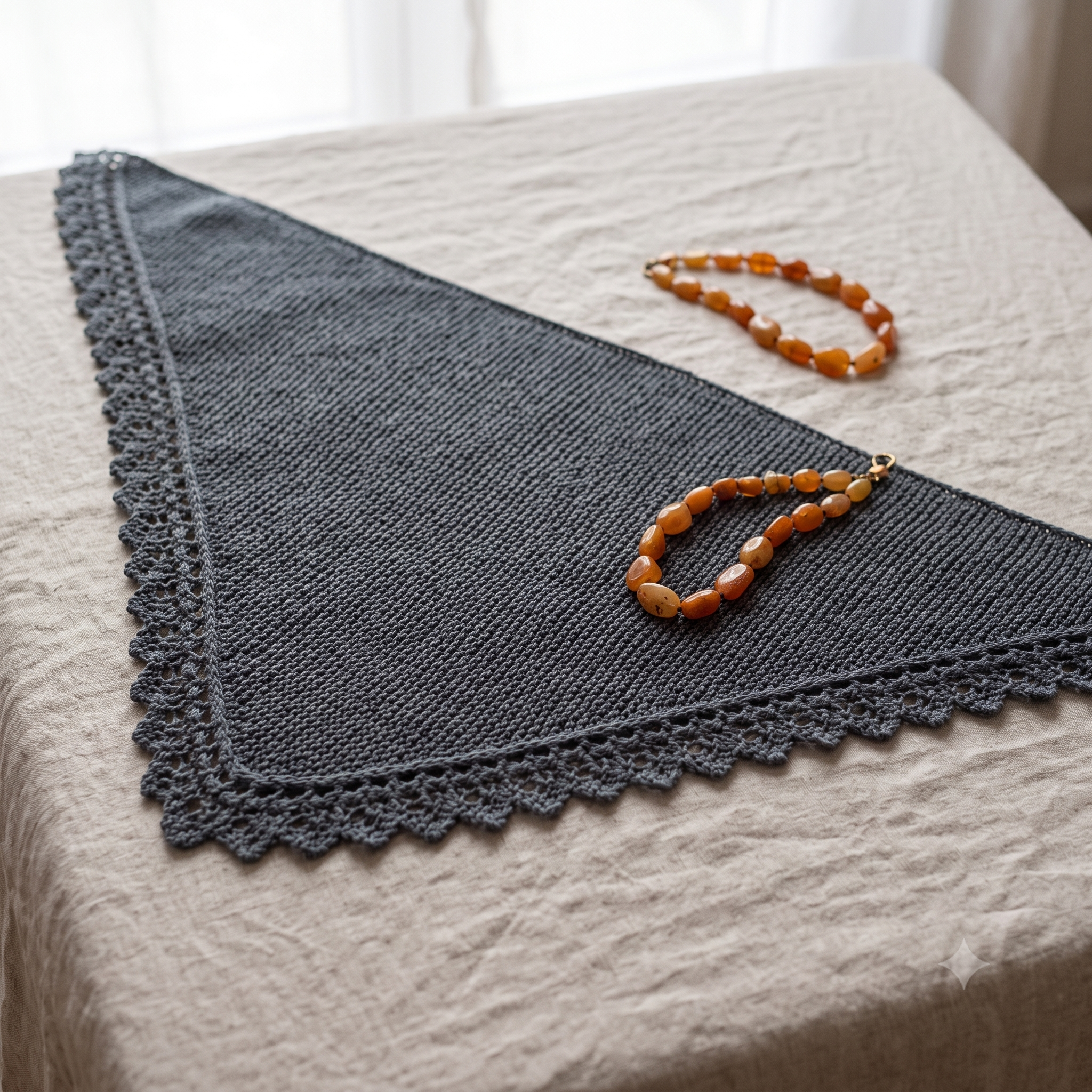Garter Stitch Lace Shawl Knitting Pattern PDF, Triangular Shawl, Knitted Lace Border, Three Sizes, Intermediate, DK Yarn