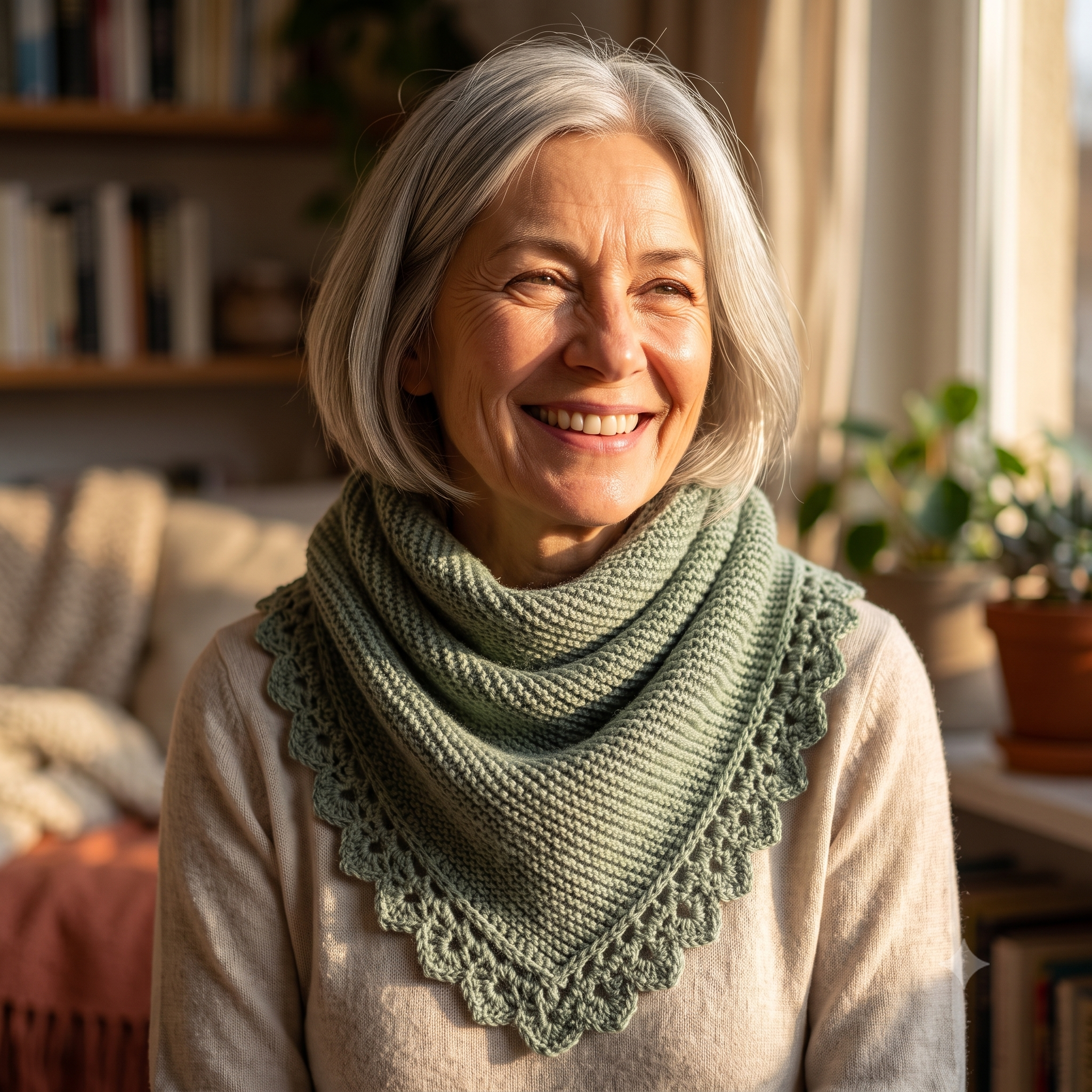 Garter Stitch Lace Shawl Knitting Pattern PDF, Triangular Shawl, Knitted Lace Border, Three Sizes, Intermediate, DK Yarn