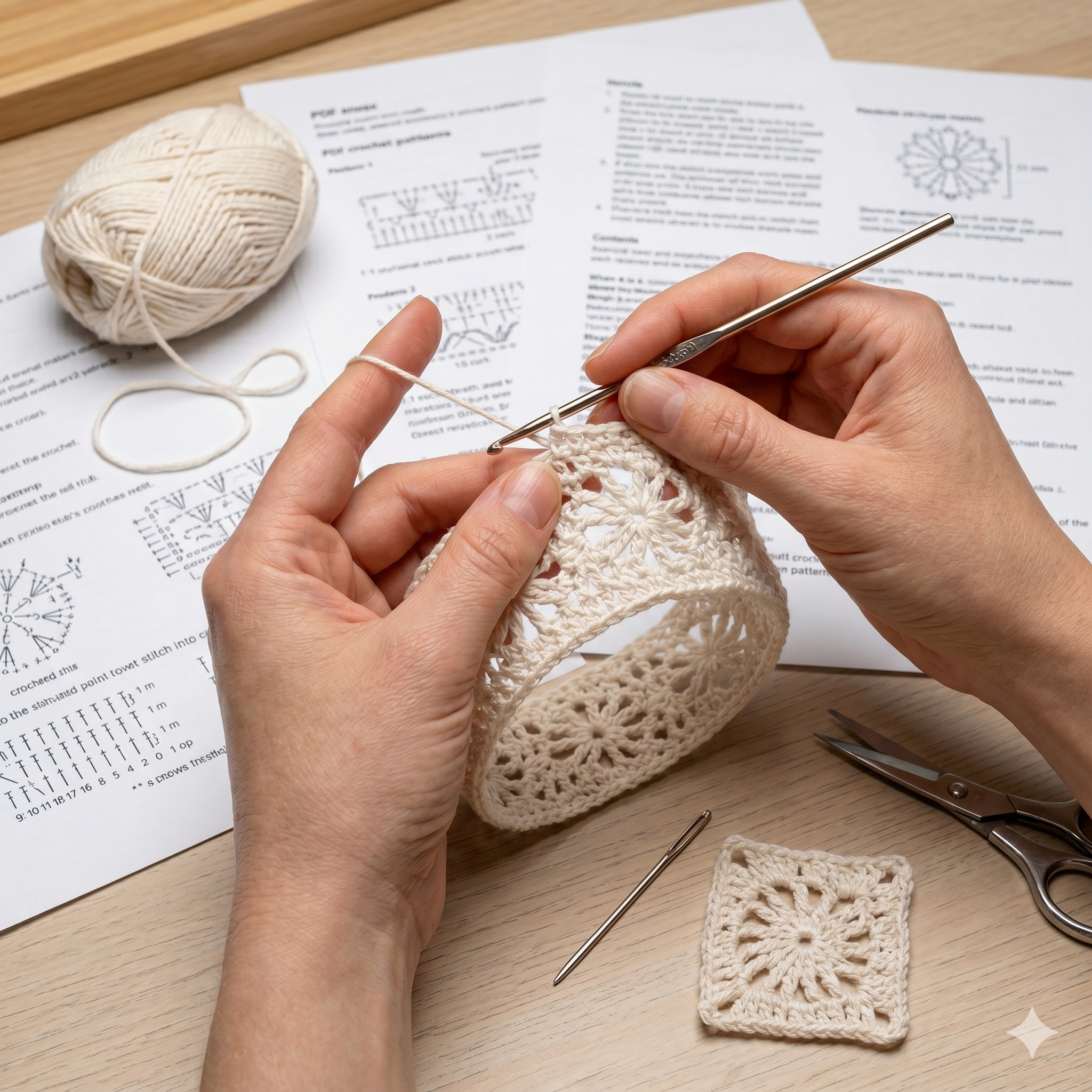 Crochet Headband PDF Pattern, Symbol Chart