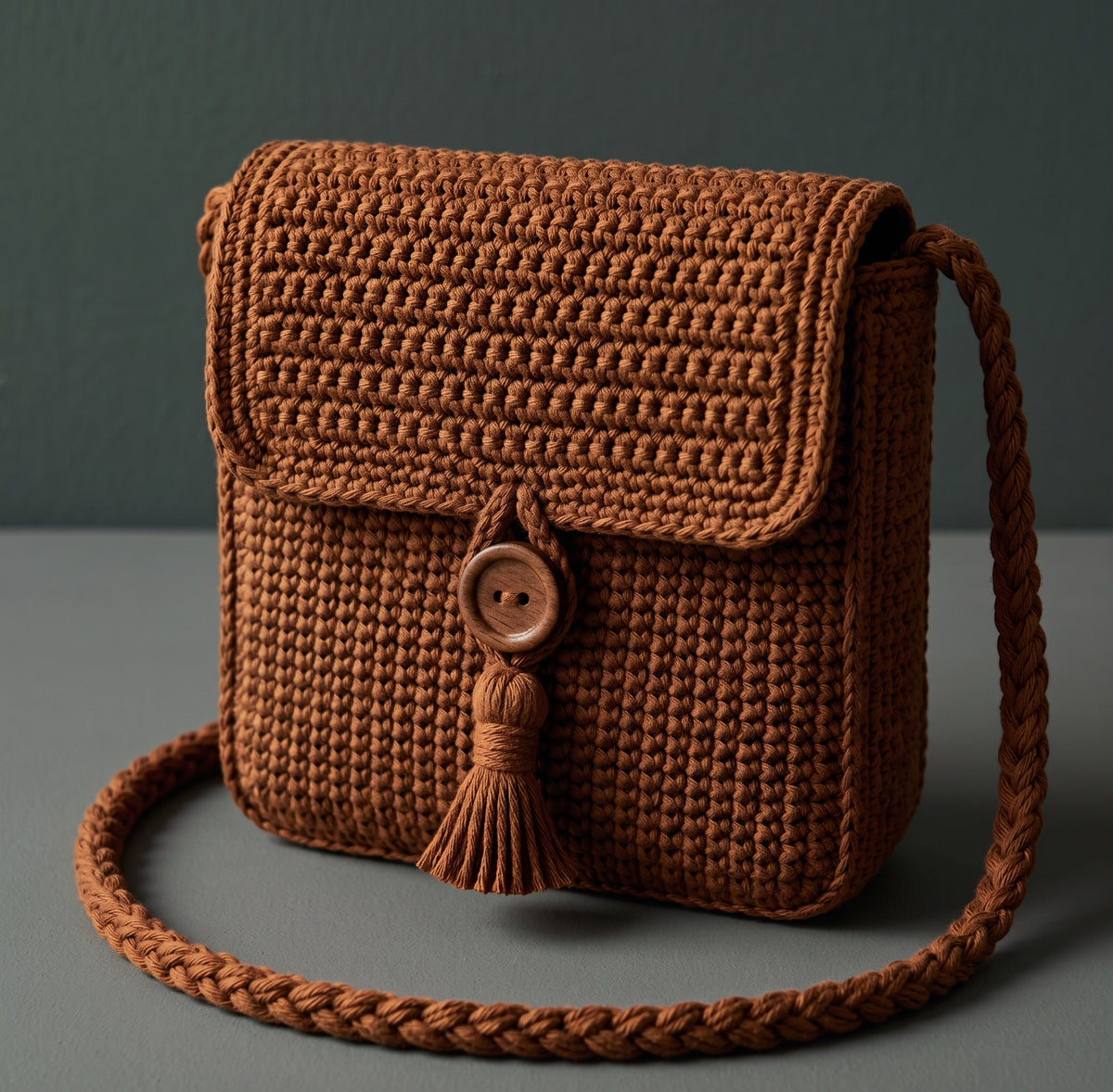 Crochet Crossbody Bag Pattern PDF, Mini Flap Bag, US Terms