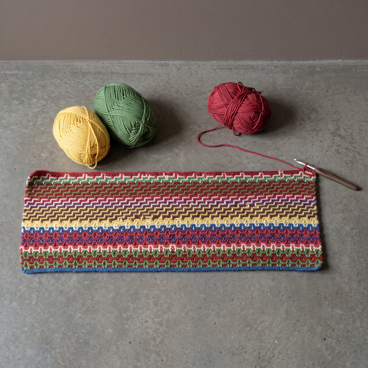 Mosaic Crochet Blanket Pattern PDF, 7 Color Overlay Mosaic Throw, Striped Geometric Afghan, 7 Mosaic Motifs