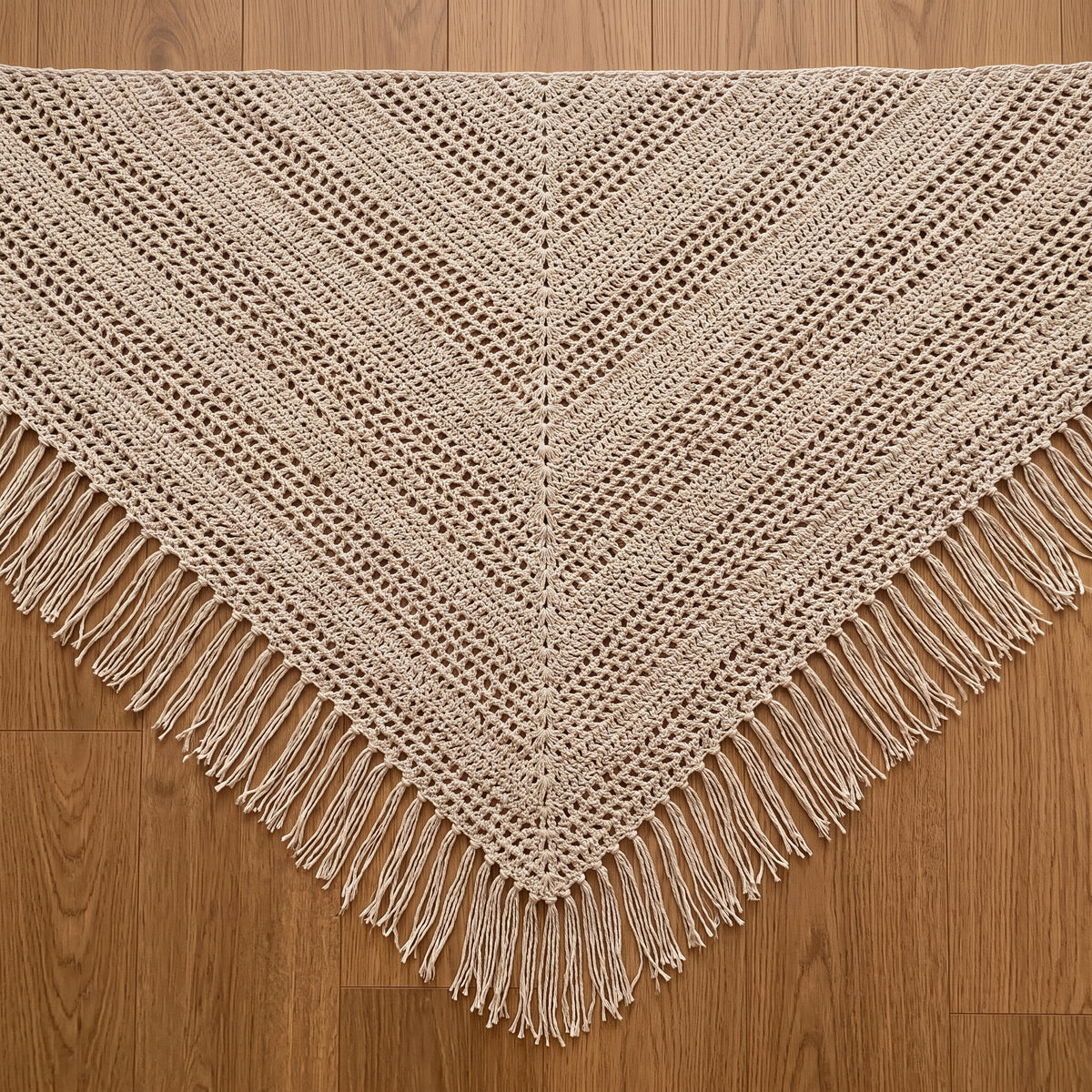 Crochet Shawl Pattern PDF | Oversized Triangle Wrap with Fringe | Make It Any Size You Like | Beginner Friendly | Instant Download