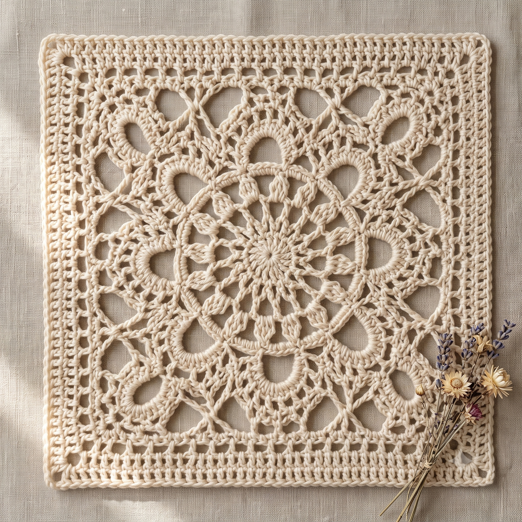Turkish Granny Square Crochet Pattern PDF, Easy Retro Motif, Lace Granny Square, Blanket Cushion Cardigan, US Terms, Instant Download